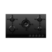 Gas on Glass Cooktop, 90cm, Black Glass gallery detail image