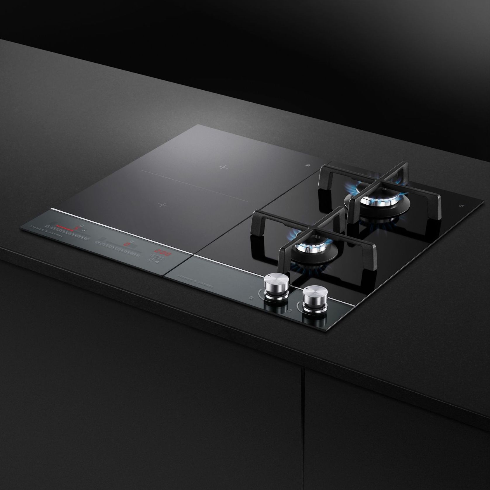 Gas on Glass Cooktop, 30cm, Black Glass gallery detail image