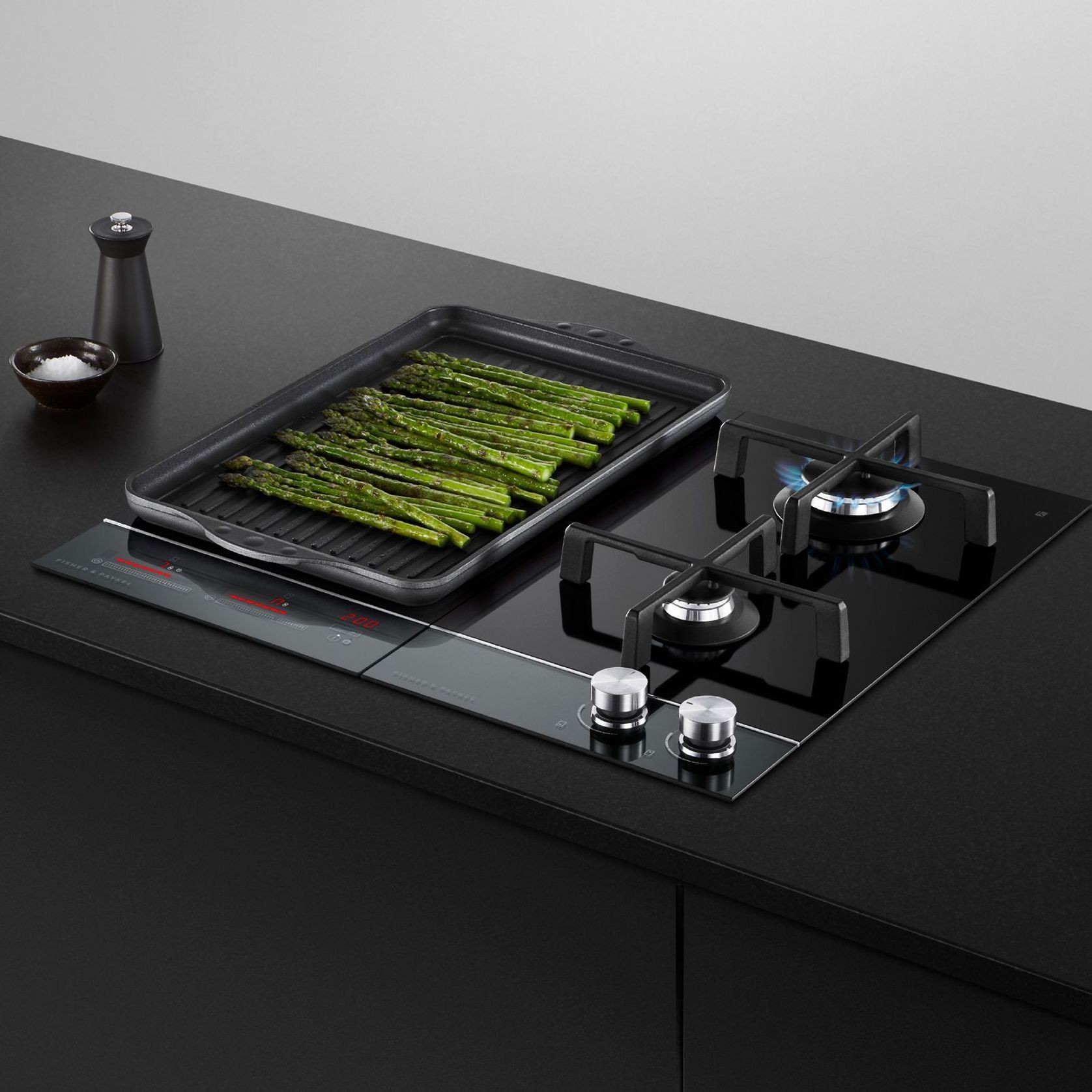 Gas on Glass Cooktop, 30cm, Black Glass gallery detail image