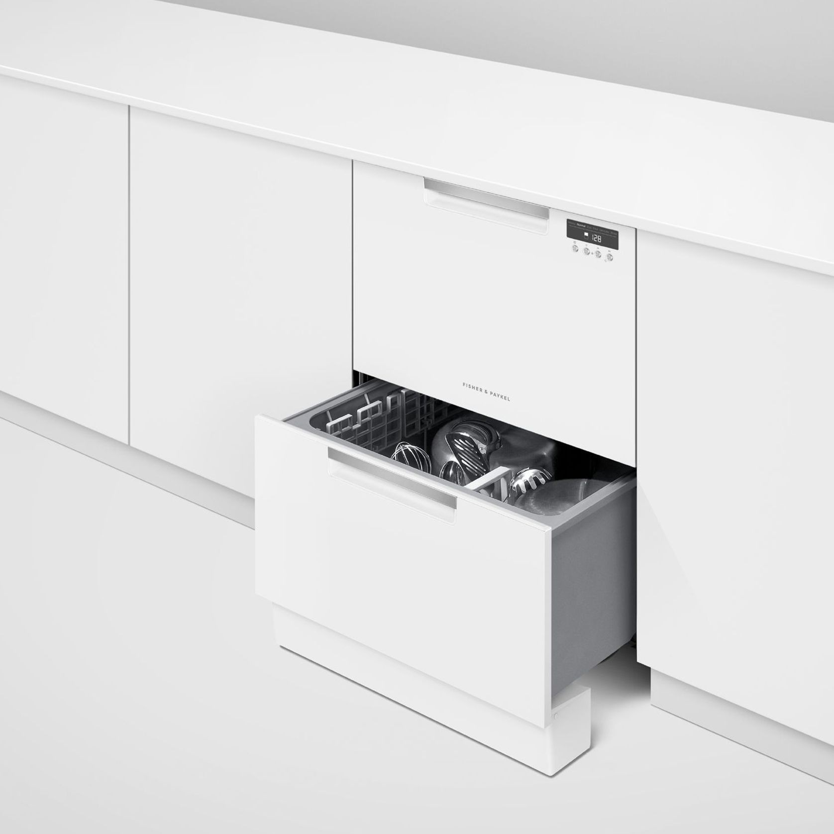 Double DishDrawer Dishwasher, White ArchiPro NZ