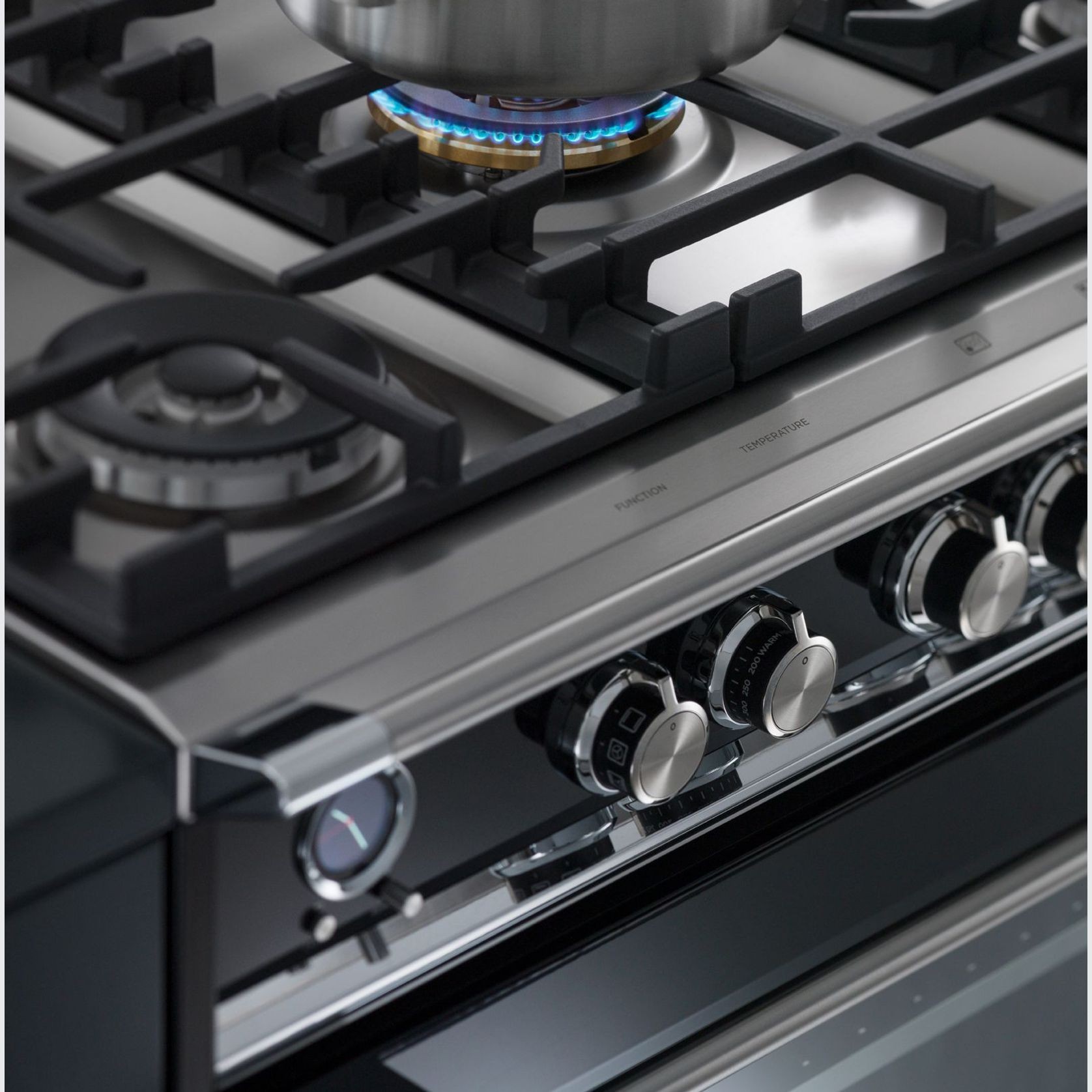 Freestanding Cooker, Dual Fuel, 90cm, 5 Burners, Self-cleaning, Black gallery detail image