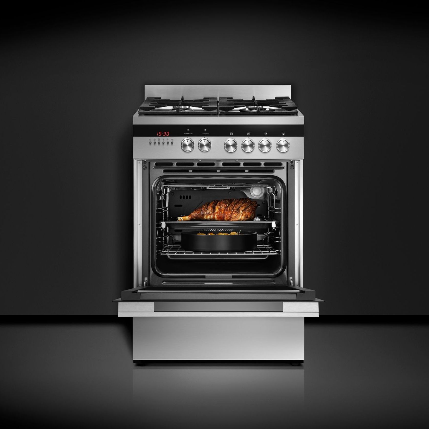 Freestanding Cooker, Dual Fuel, 60cm, 4 Burners ArchiPro NZ