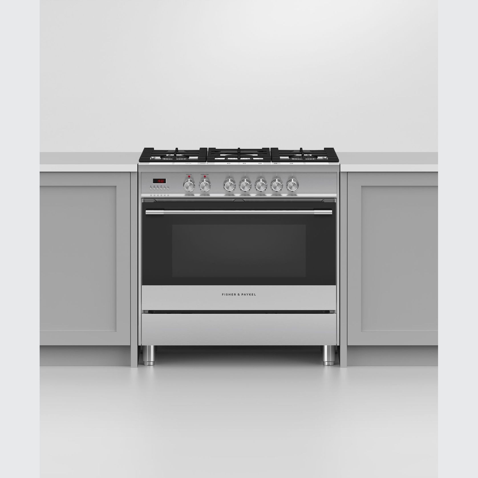 Freestanding Cooker, Dual Fuel, 90cm, 5 Burners, Stainless Steel gallery detail image