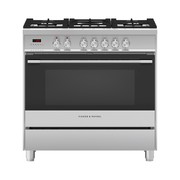 Freestanding Cooker, Dual Fuel, 90cm, 5 Burners, Stainless Steel gallery detail image