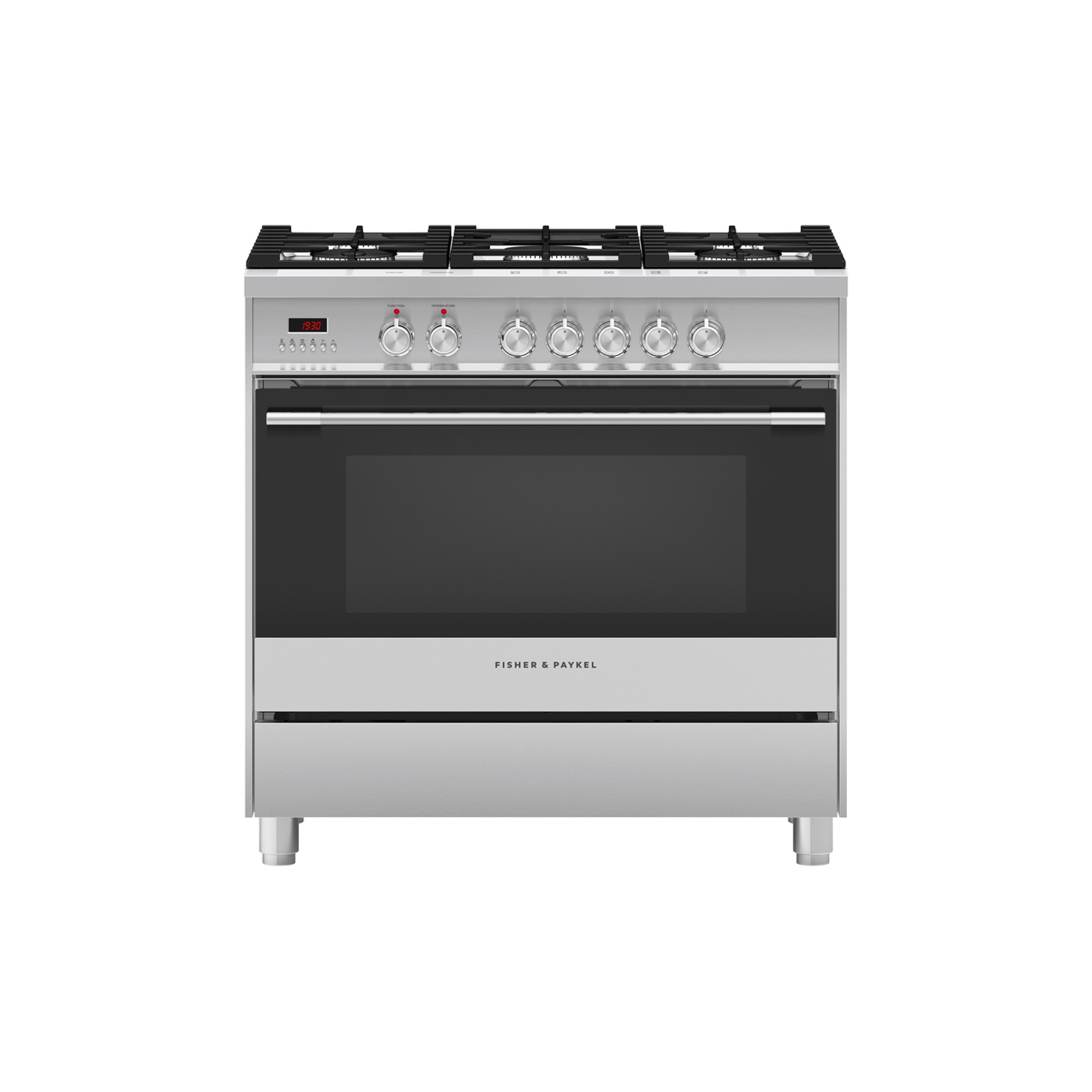 Freestanding Cooker, Dual Fuel, 90cm, 5 Burners, Stainless Steel gallery detail image