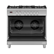 Freestanding Cooker, Dual Fuel, 90cm, 5 Burners, Stainless Steel gallery detail image