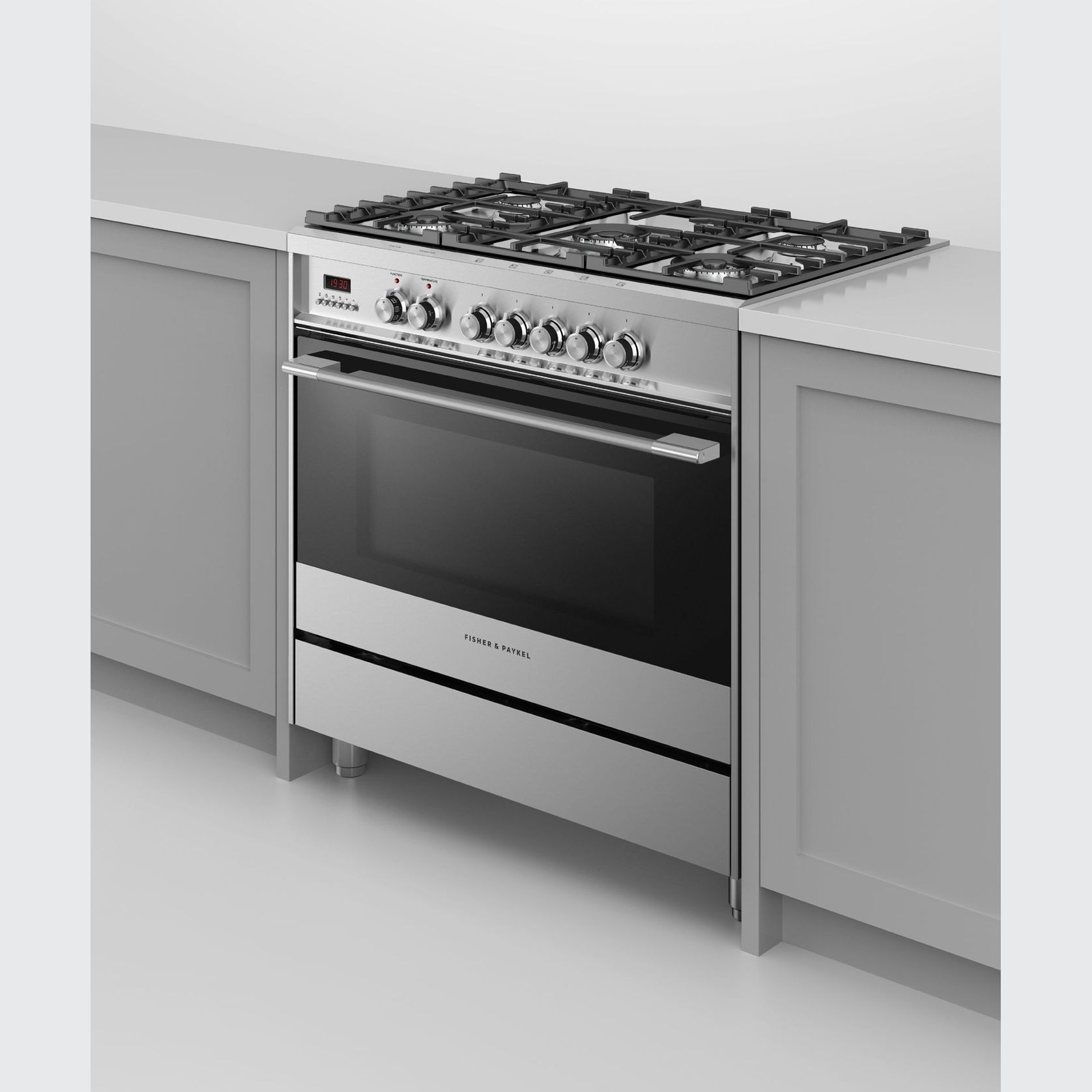 Freestanding Cooker, Dual Fuel, 90cm, 5 Burners, Stainless Steel gallery detail image