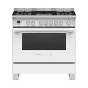 Freestanding Cooker, Dual Fuel, 90cm, 5 Burners, Self-cleaning, White gallery detail image
