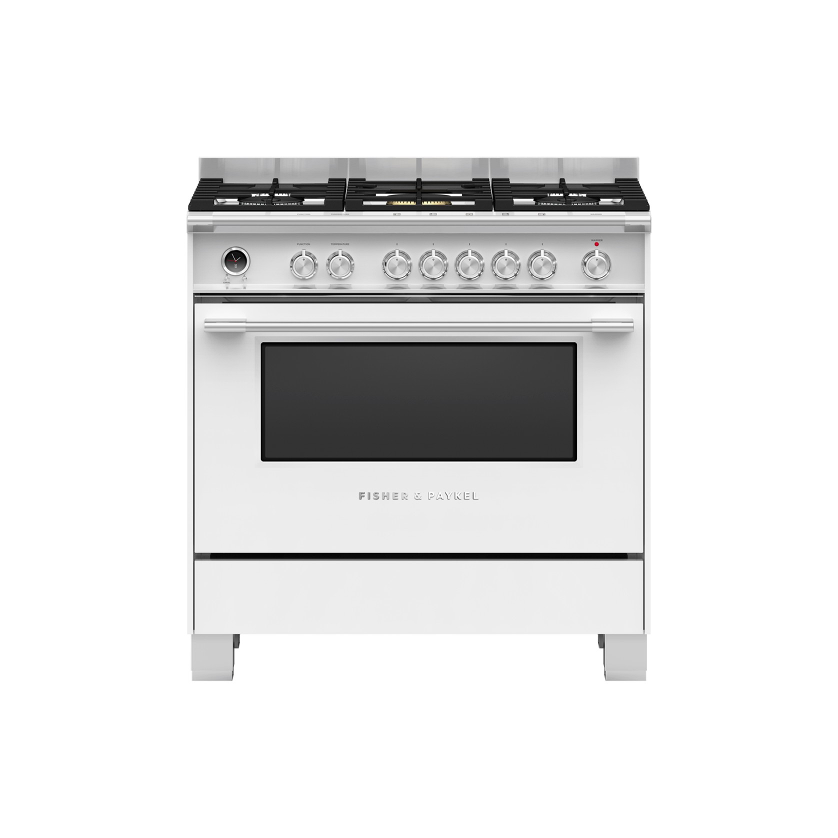 Freestanding Cooker, Dual Fuel, 90cm, 5 Burners, Self-cleaning, White gallery detail image