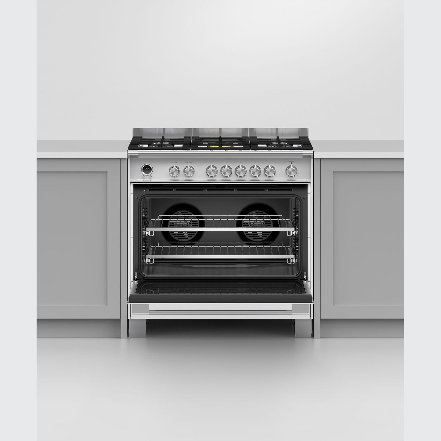 Freestanding Cooker, Dual Fuel, 90cm, 5 Burners, Self-cleaning, White gallery detail image