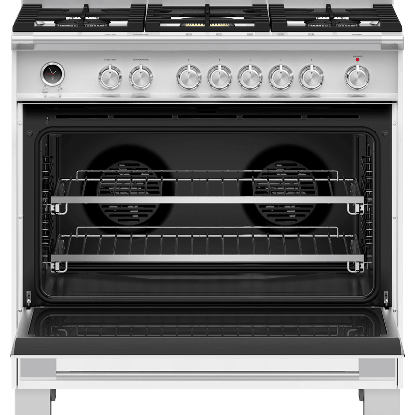 Freestanding Cooker, Dual Fuel, 90cm, 5 Burners, Self-cleaning, White gallery detail image