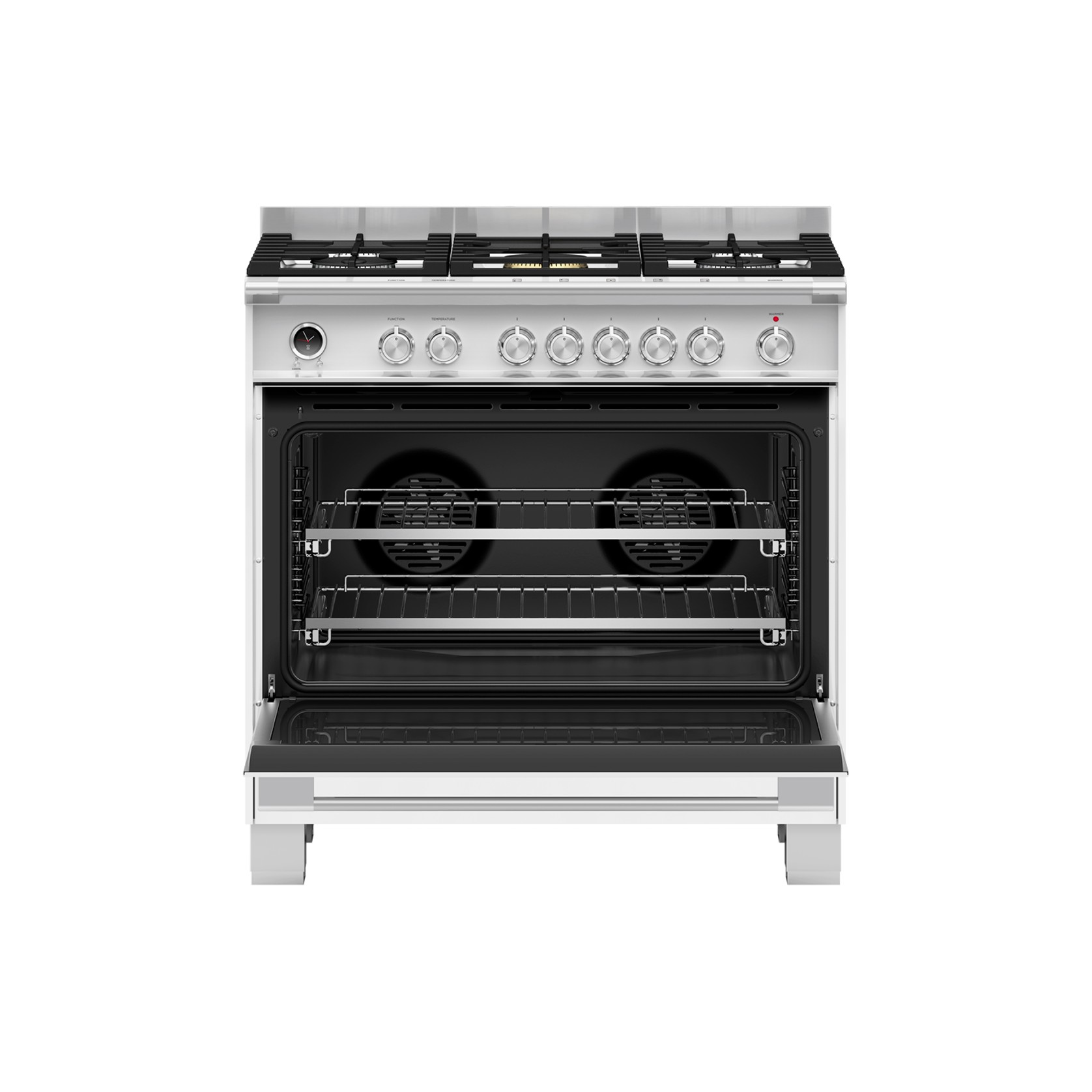 Freestanding Cooker, Dual Fuel, 90cm, 5 Burners, Self-cleaning, White gallery detail image
