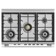Freestanding Cooker, Dual Fuel, 90cm, 5 Burners, Self-cleaning, White gallery detail image