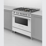 Freestanding Cooker, Dual Fuel, 90cm, 5 Burners, Self-cleaning, White gallery detail image