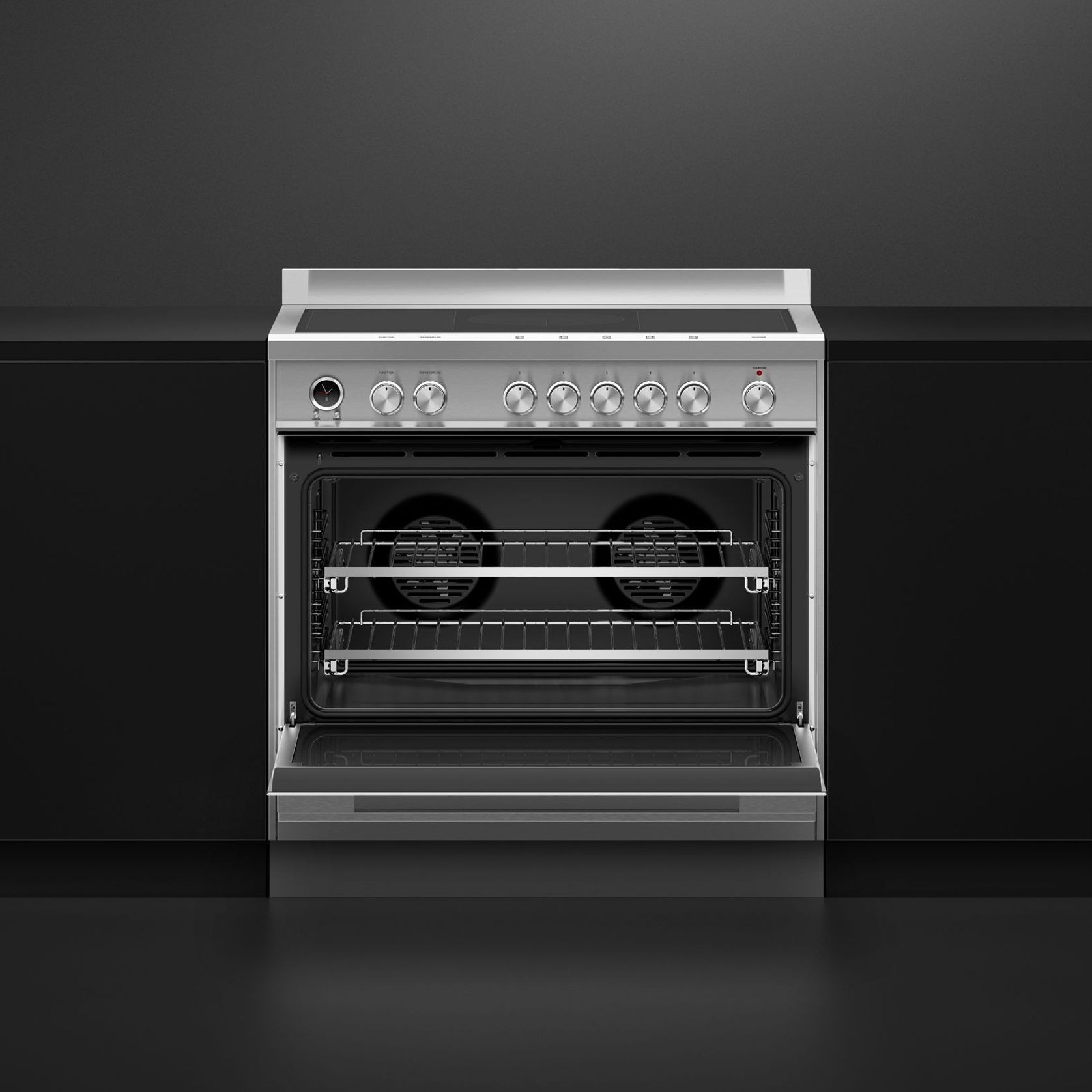 Stainless Steel Freestanding Cooker, Induction, 90cm, 5 Zones with SmartZone, Self-cleaning gallery detail image