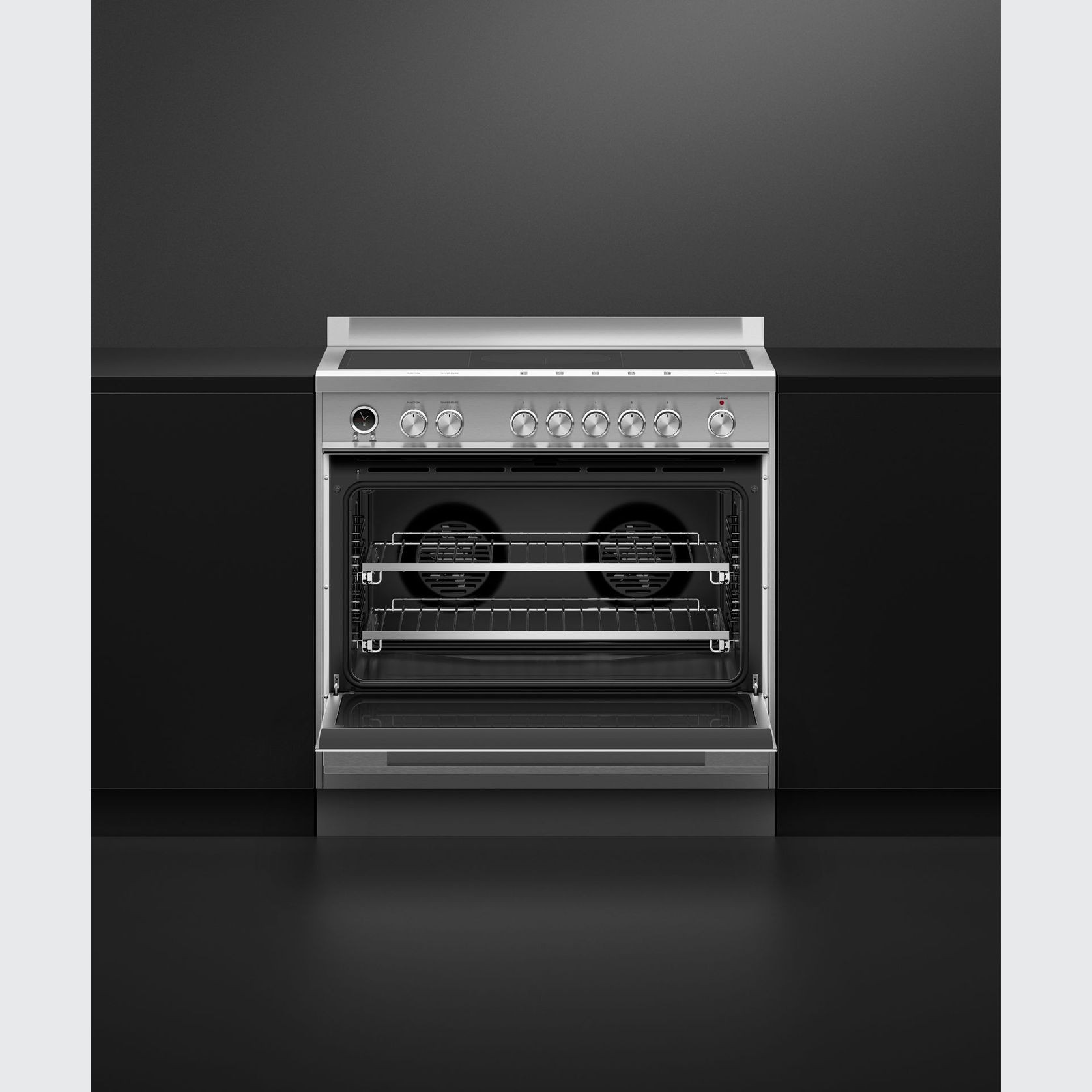 Stainless Steel Freestanding Cooker, Induction, 90cm, 5 Zones with SmartZone, Self-cleaning gallery detail image