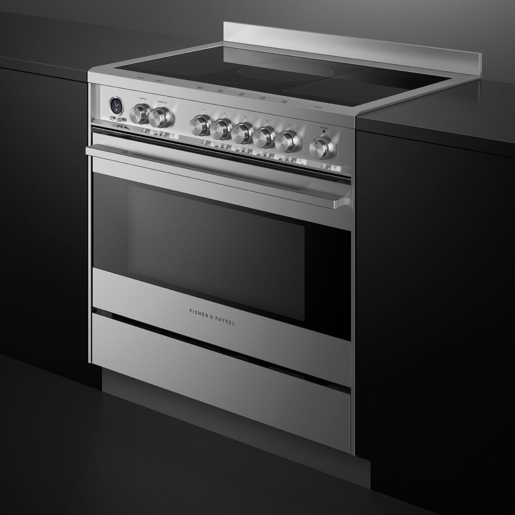 Stainless Steel Freestanding Cooker, Induction, 90cm, 5 Zones with SmartZone, Self-cleaning gallery detail image