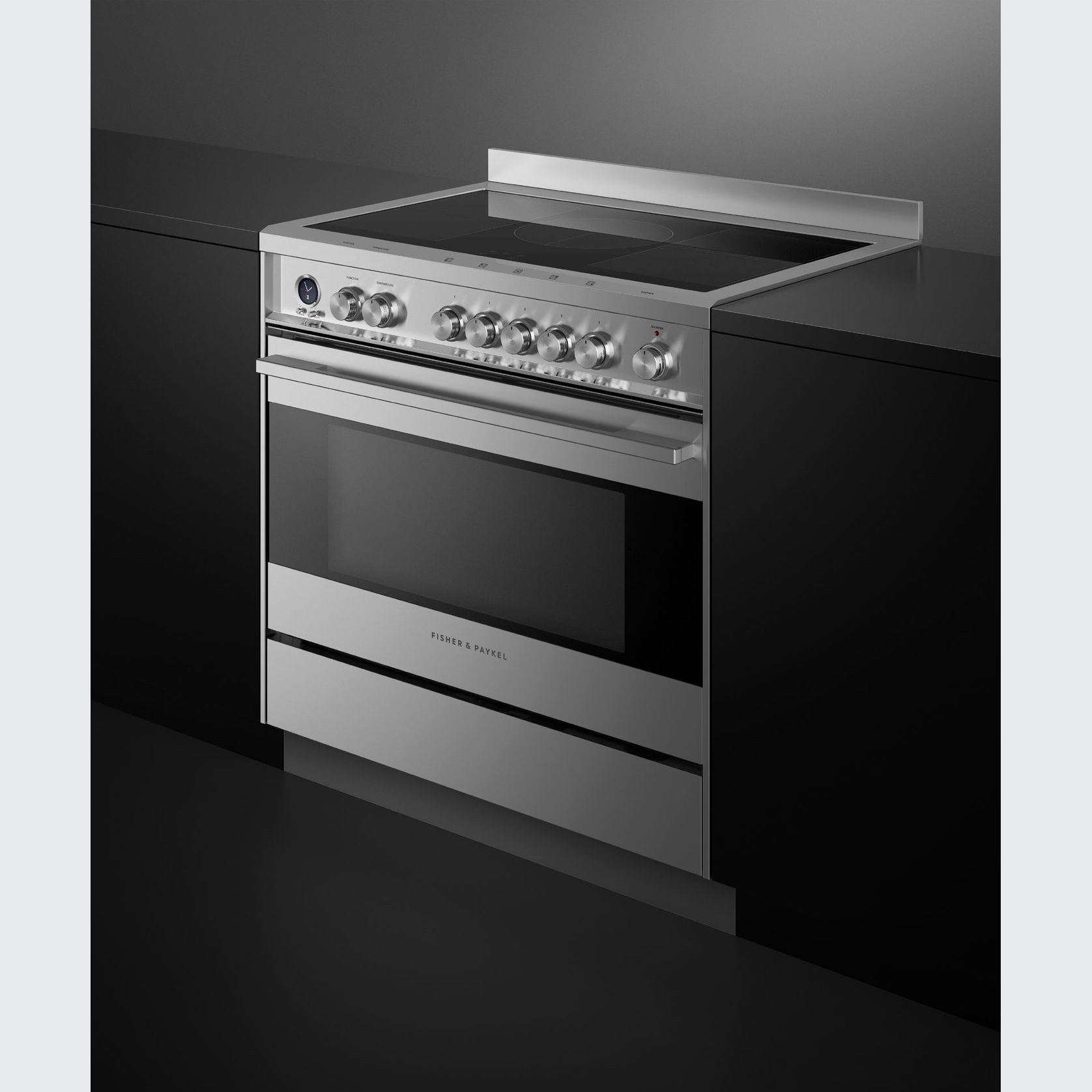 Stainless Steel Freestanding Cooker, Induction, 90cm, 5 Zones with SmartZone, Self-cleaning gallery detail image