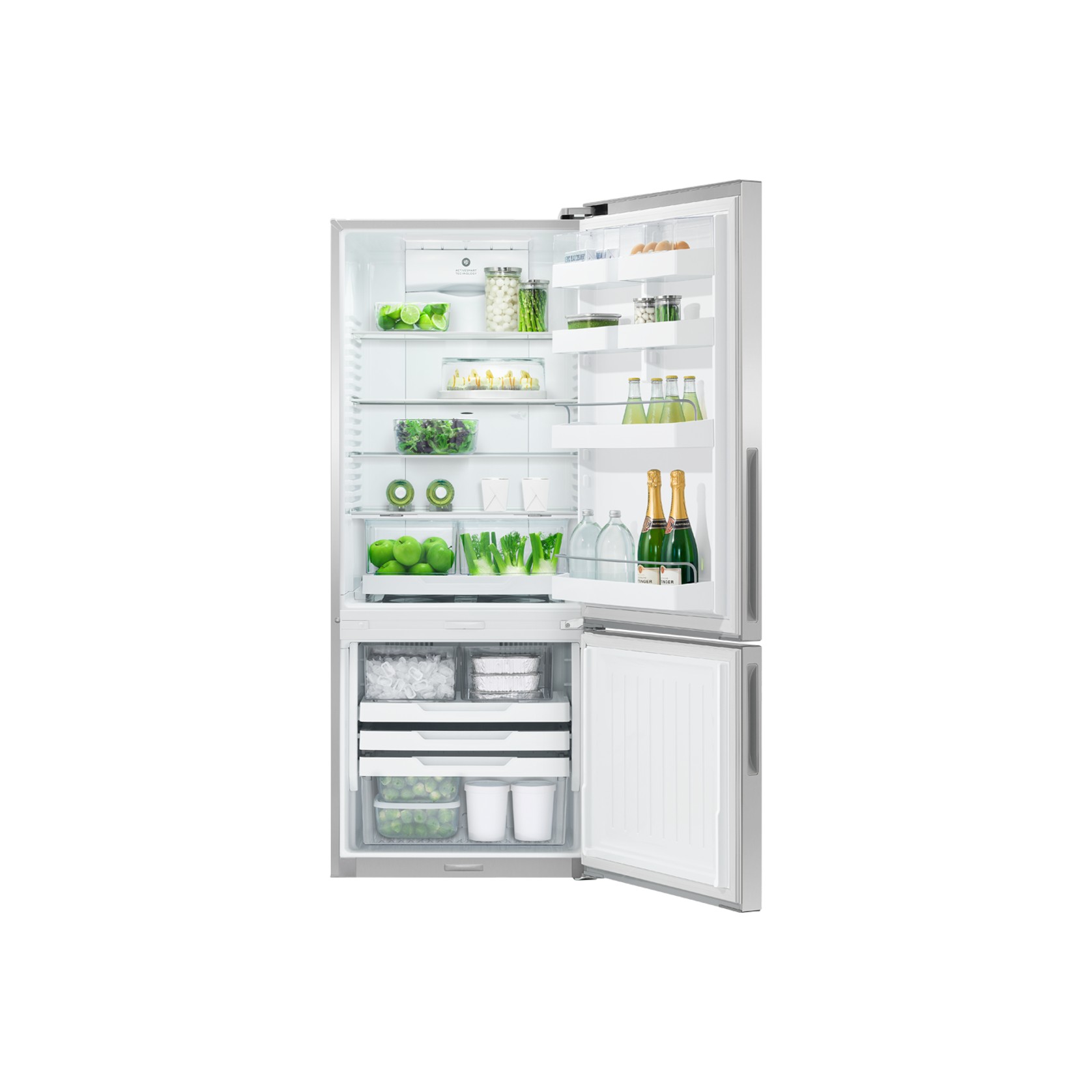 Freestanding Refrigerator Freezer, 68cm, 413L, Stainless Steel gallery detail image