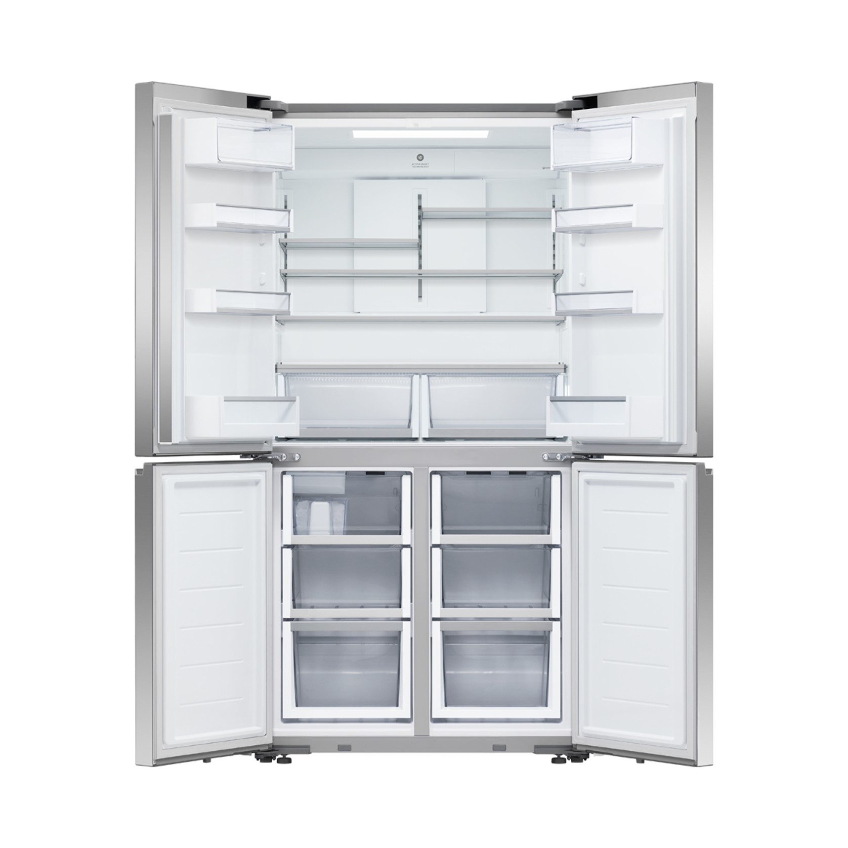 Freestanding Quad Door Refrigerator Freezer, 90.5cm, 538L, Ice & Water, Stainless Steel gallery detail image