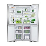 Freestanding Quad Door Refrigerator Freezer, 90.5cm, 538L, Ice & Water, Stainless Steel gallery detail image