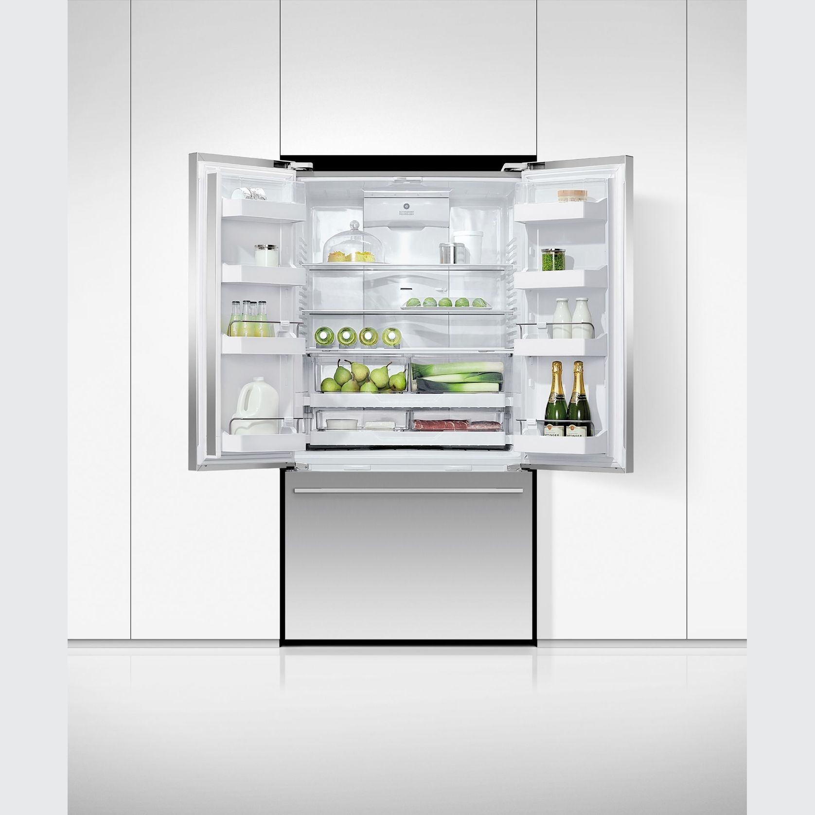 Freestanding French Door Refrigerator Freezer, 90cm, 569L, Ice & Water, French Hinge gallery detail image