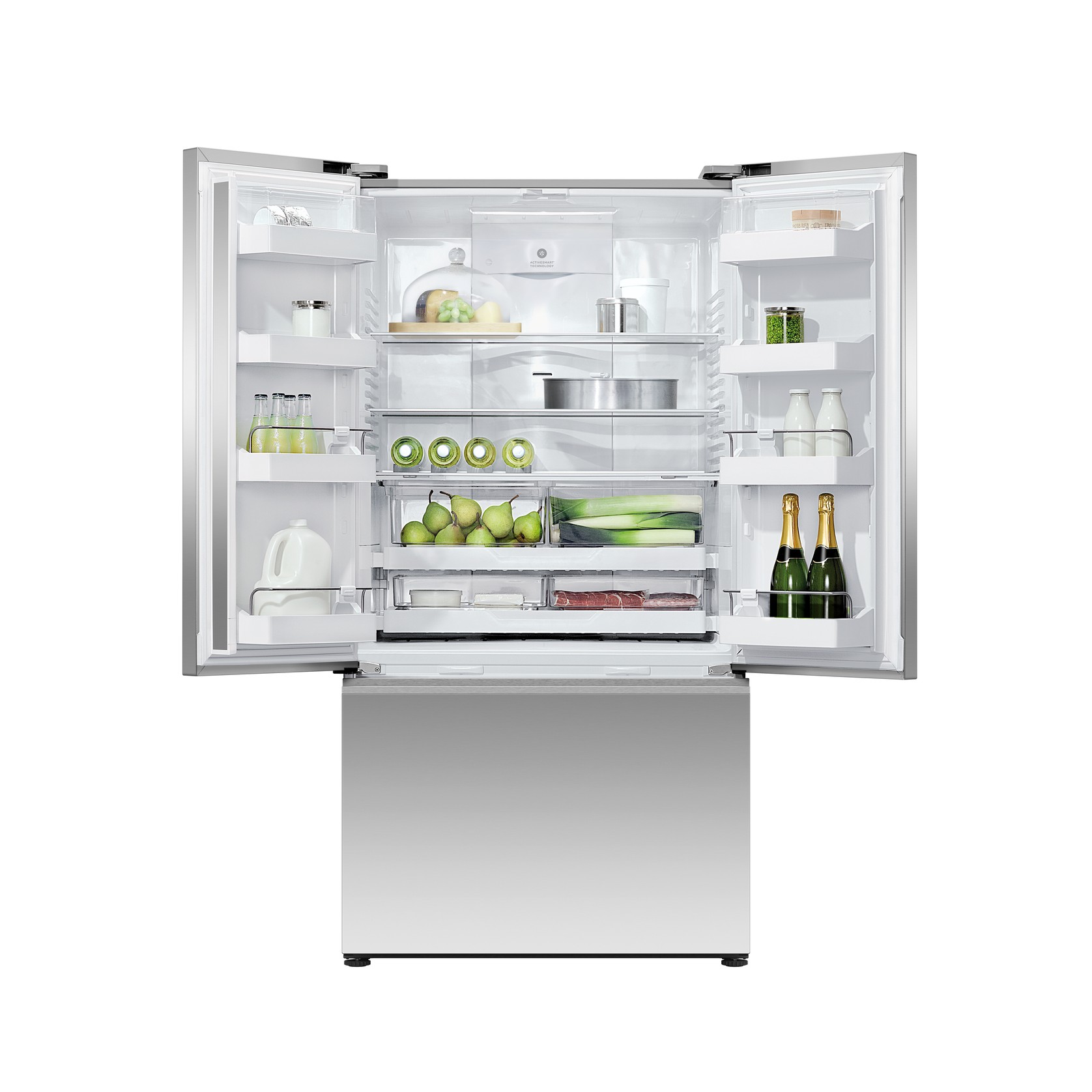 Freestanding French Door Refrigerator Freezer, 90cm, 569L, Ice & Water, Stainless Steel gallery detail image