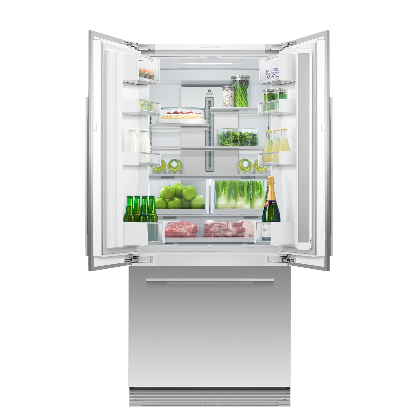 Integrated French Door Refrigerator Freezer, 80cm, Ice & Water gallery detail image