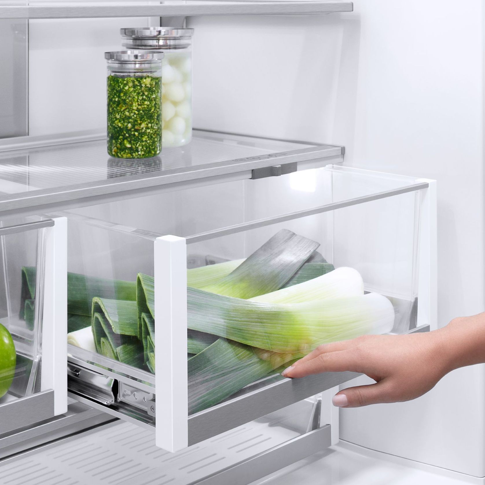 Integrated French Door Refrigerator Freezer, 90cm, Ice & Water gallery detail image