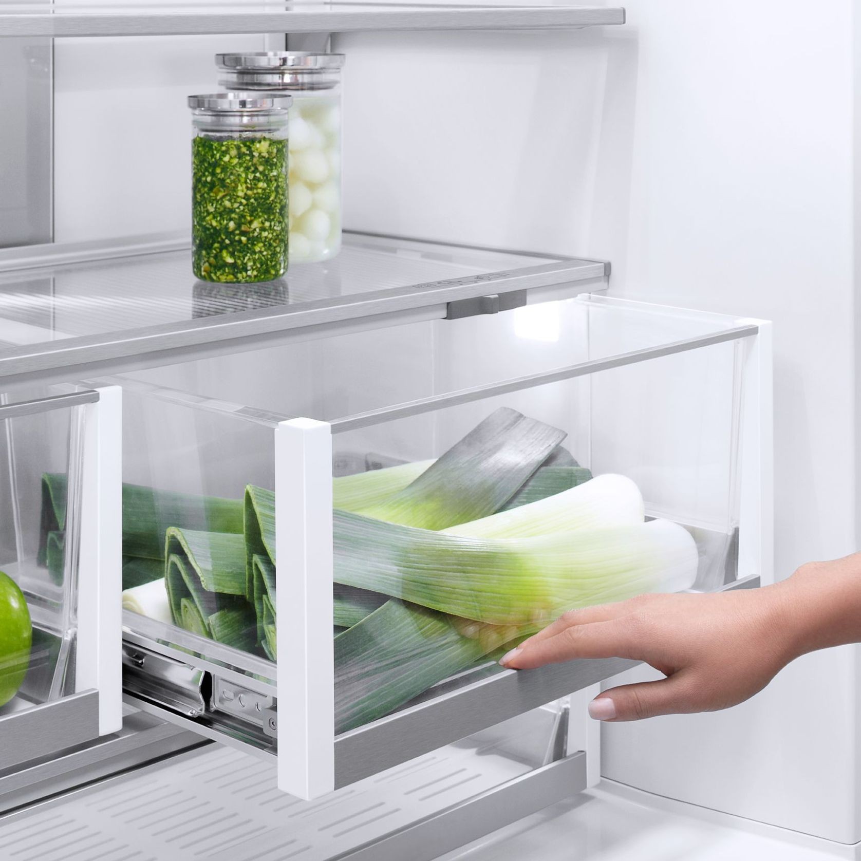 Integrated French Door Refrigerator Freezer, 90cm, Ice & Water gallery detail image