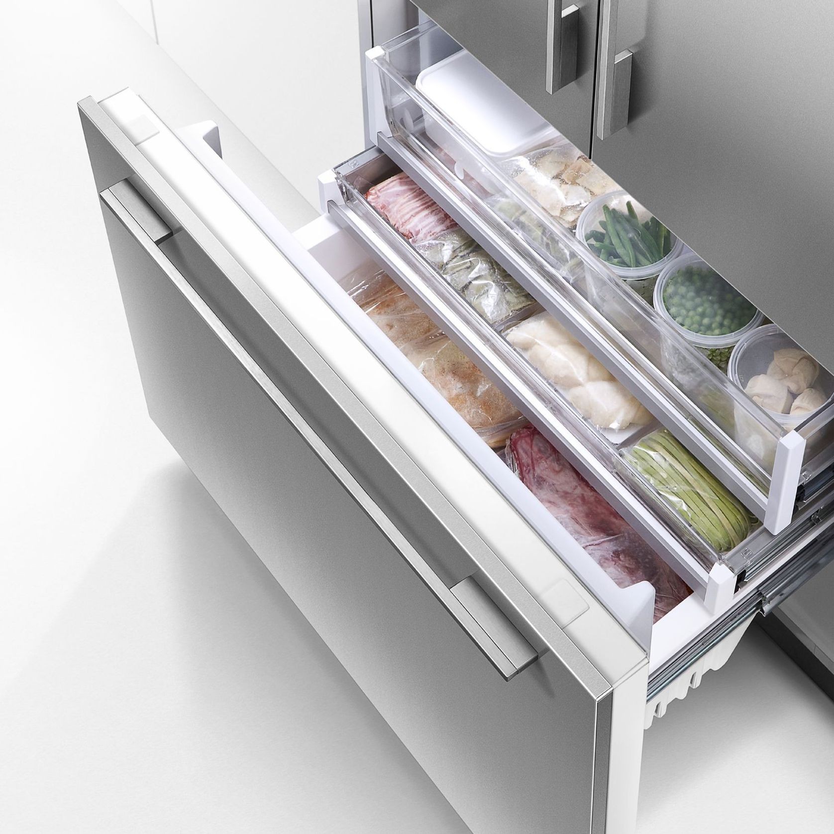 Integrated French Door Refrigerator Freezer, 90cm, Ice & Water gallery detail image
