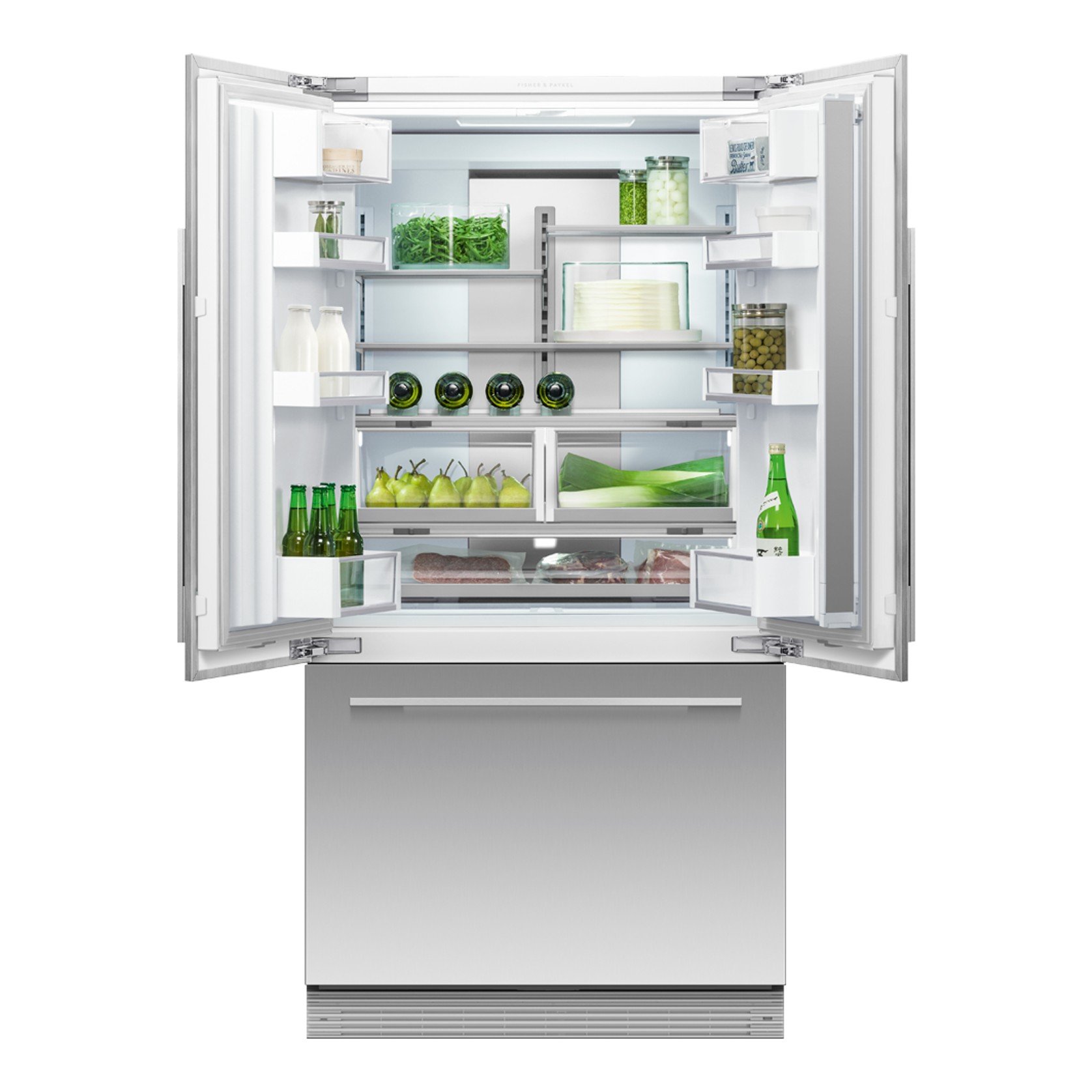 Integrated French Door Refrigerator Freezer, 90cm, Ice & Water gallery detail image