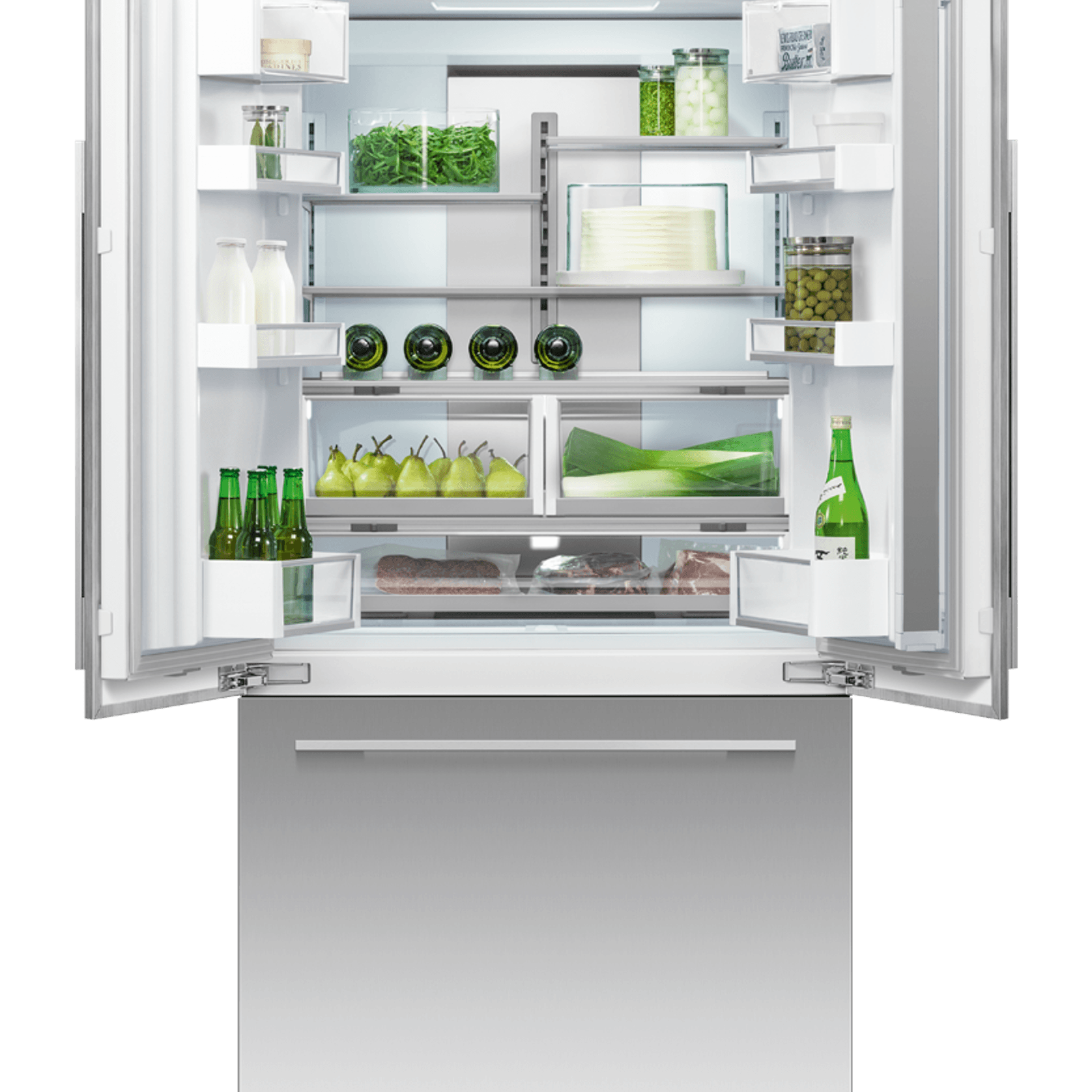 Integrated French Door Refrigerator Freezer, 90cm, Ice & Water gallery detail image