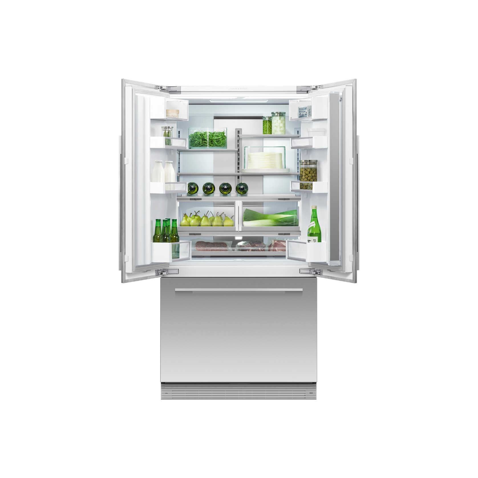 Integrated French Door Refrigerator Freezer, 90cm, Ice & Water gallery detail image