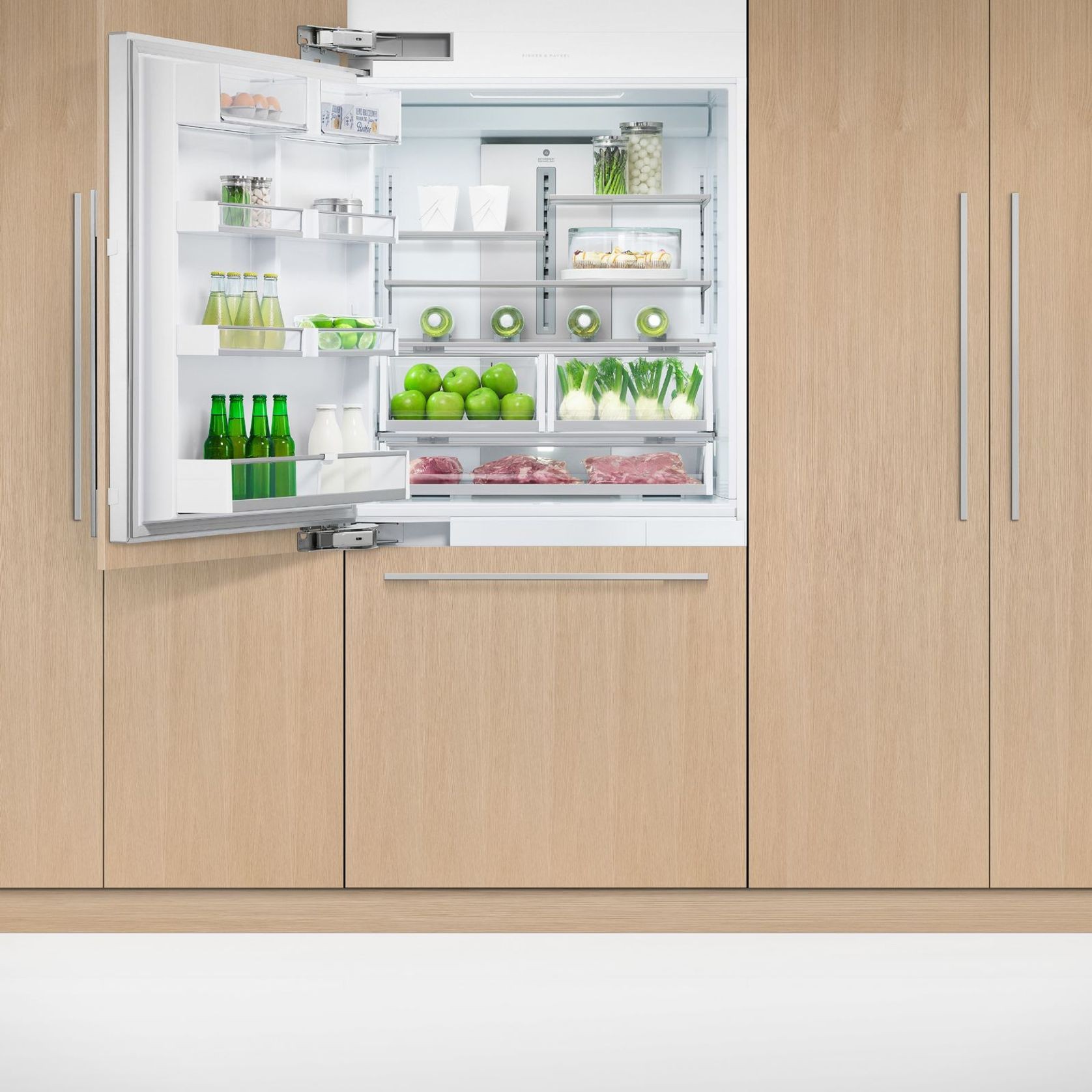 Integrated Refrigerator Freezer, 90.6cm, Ice, Left Hinge gallery detail image