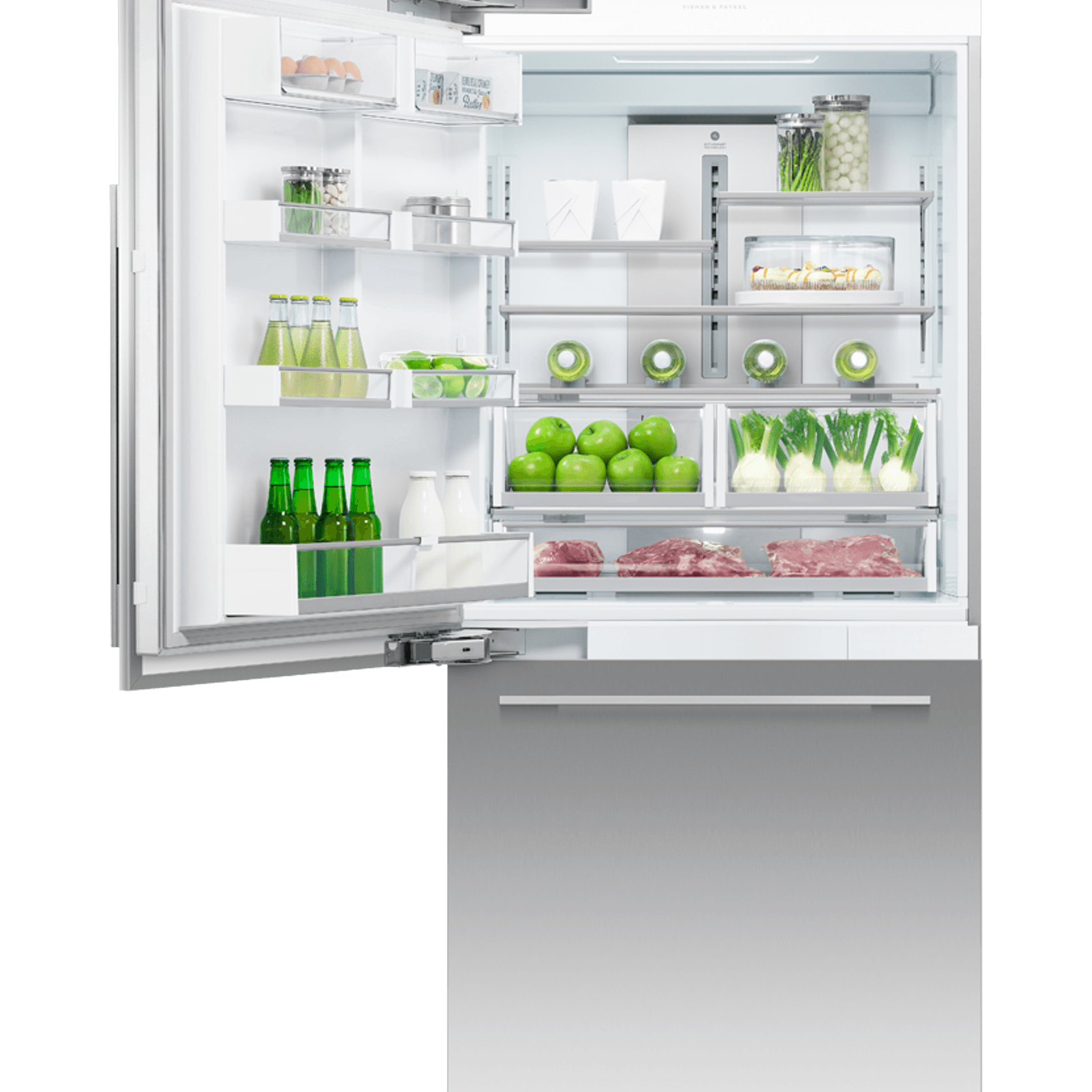 Integrated Refrigerator Freezer, 90.6cm, Ice, Left Hinge gallery detail image