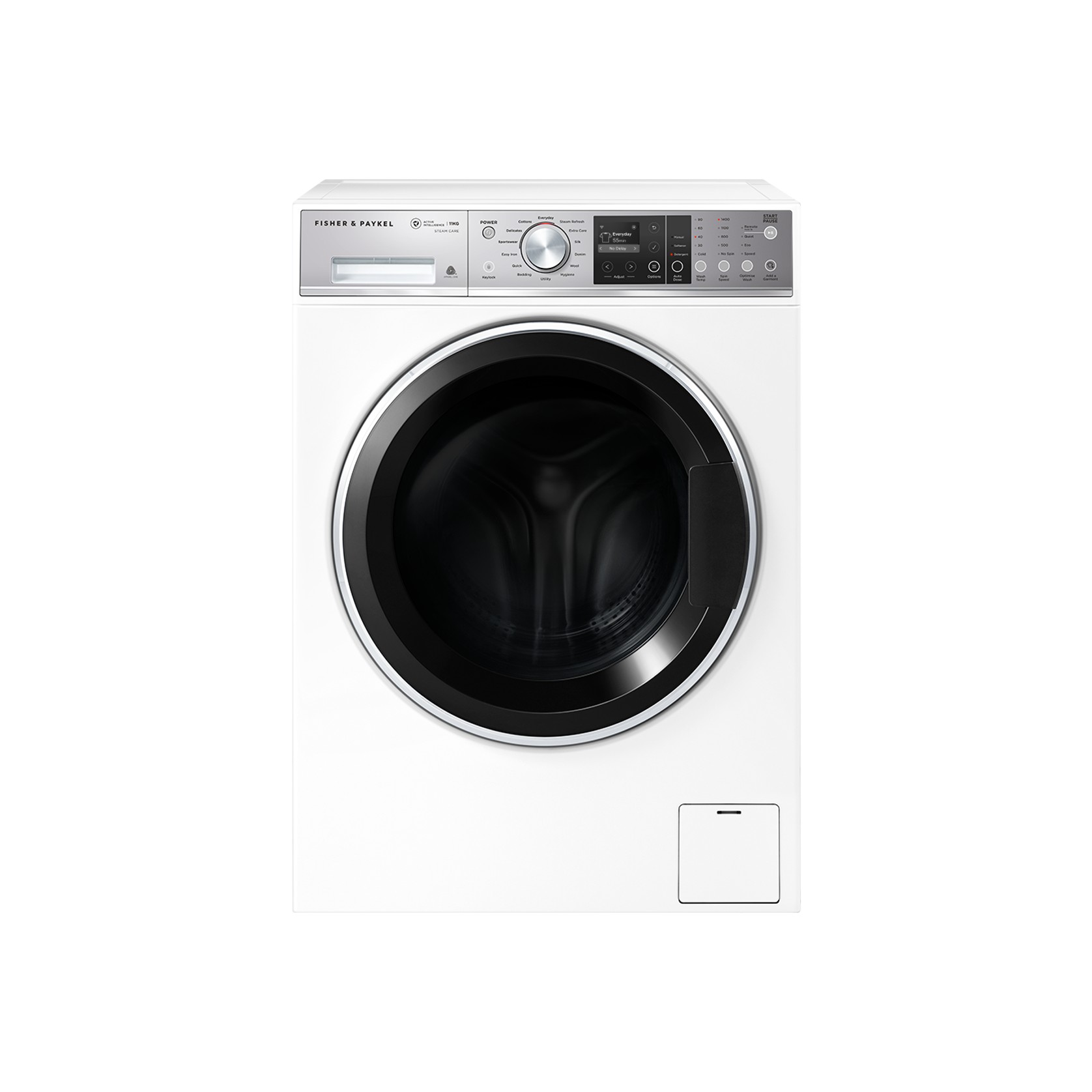 White Front Loader Washing Machine, 11kg, ActiveIntelligence, Steam Care gallery detail image