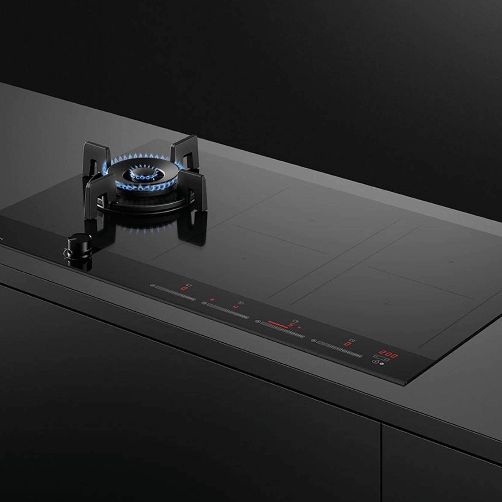 Gas + Induction Cooktop, 90cm, 1 Burner, 4 Zones with SmartZone gallery detail image