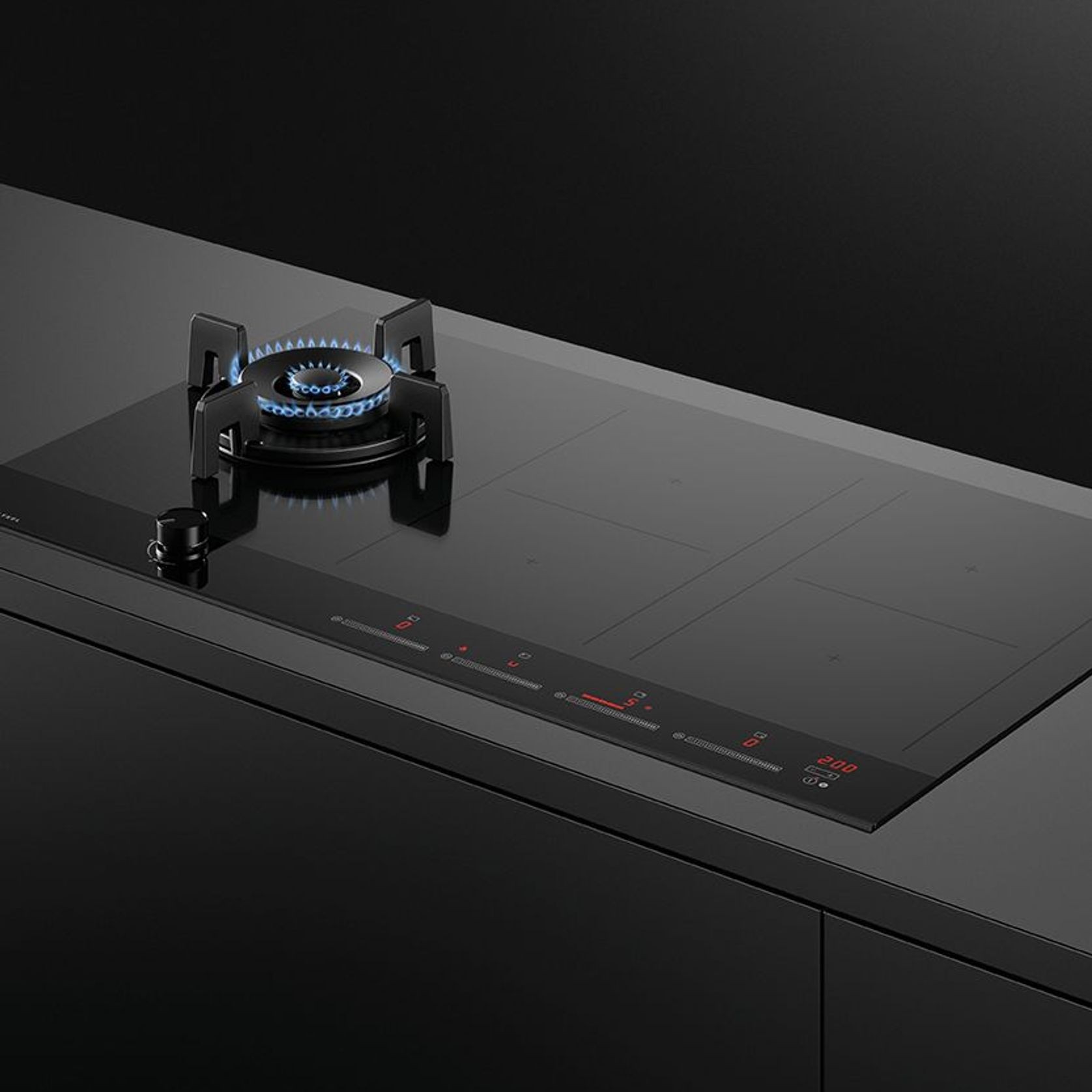 Gas + Induction Cooktop, 90cm, 1 Burner, 4 Zones with SmartZone gallery detail image