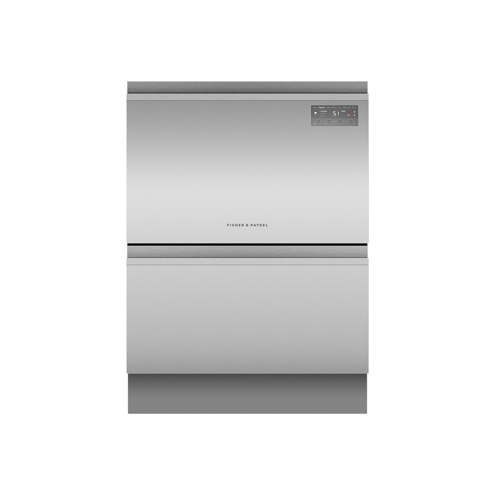 Built-under Double DishDrawer Dishwasher, Sanitise, Stainless Steel gallery detail image