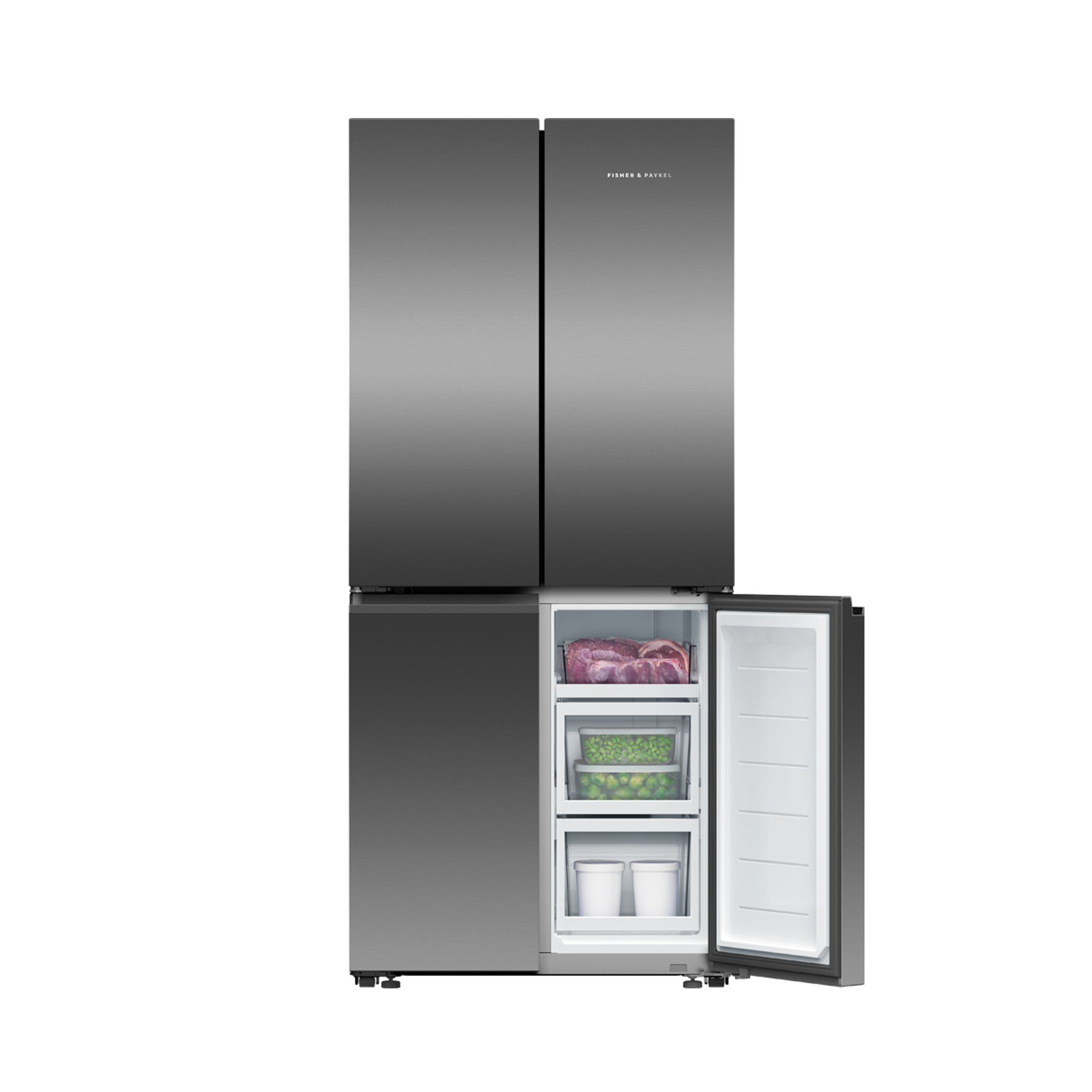 Freestanding Quad Door Refrigerator Freezer, 79cm, 498L gallery detail image