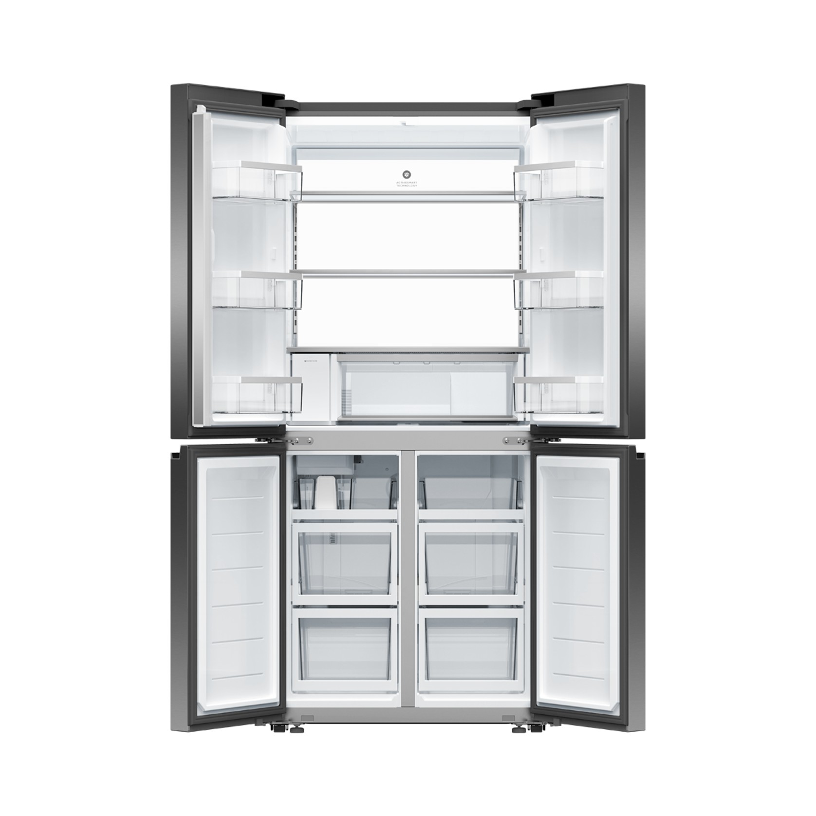 Freestanding Quad Door Refrigerator Freezer, 79cm, 498L, Ice & Water gallery detail image