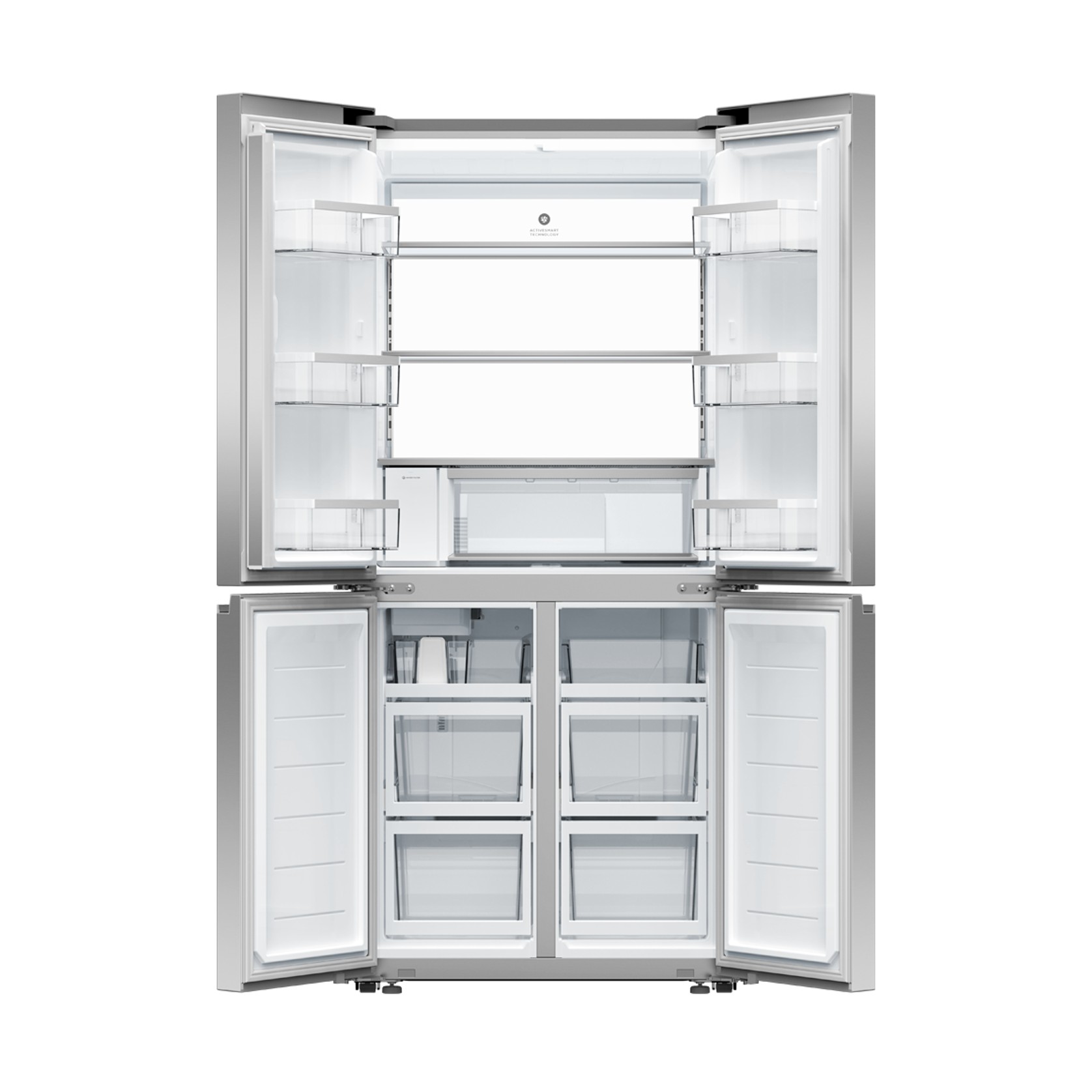 Freestanding Quad Door Refrigerator Freezer, 79cm, 498L, Ice & Water, French Hinge gallery detail image