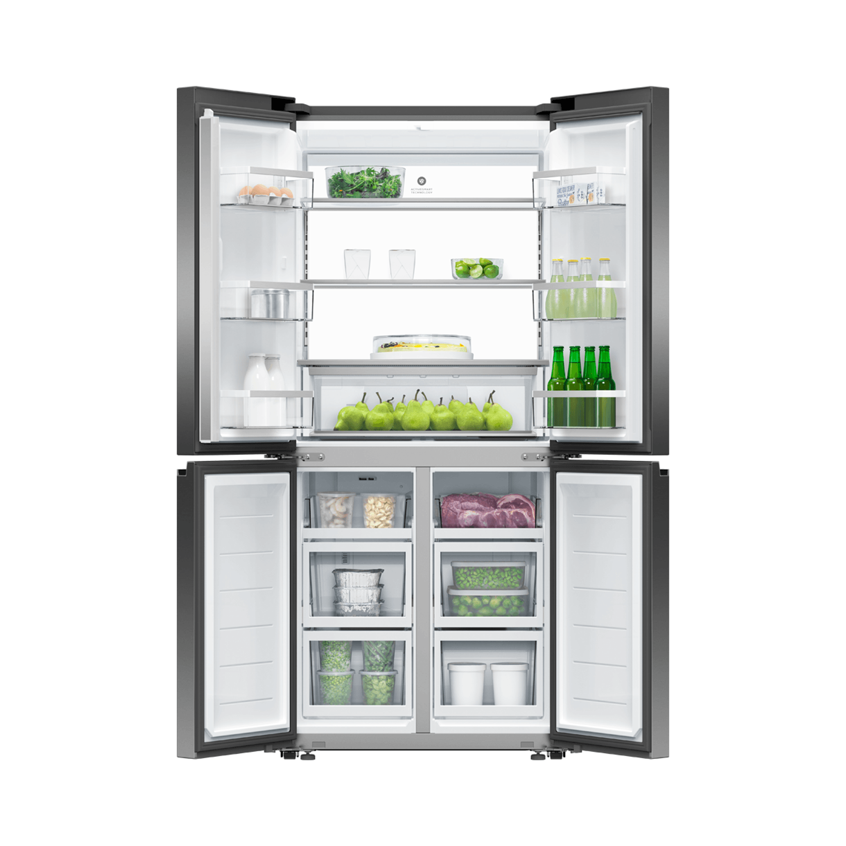 Freestanding Quad Door Refrigerator Freezer, 79cm, 498L ArchiPro NZ