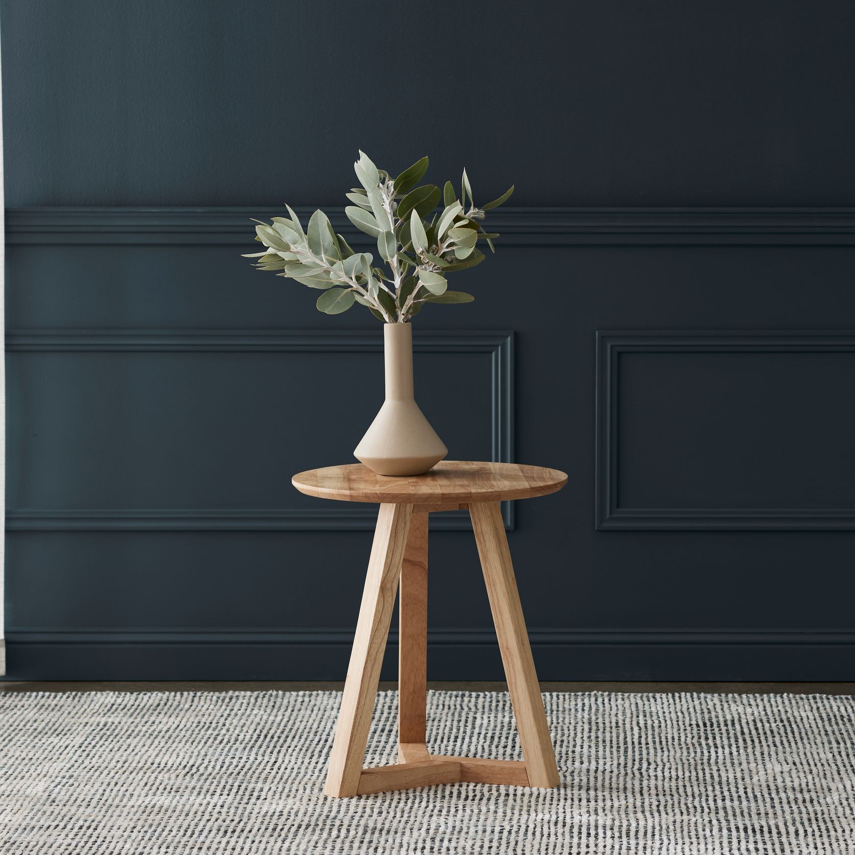Franki Round Hardwood Side Table | Natural gallery detail image