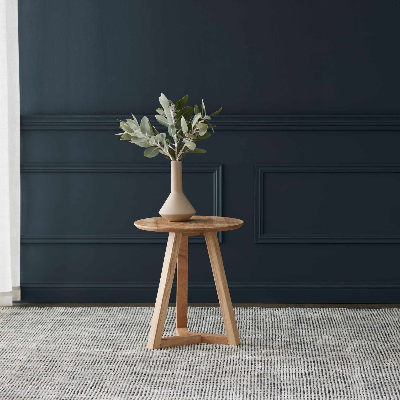 Franki Round Hardwood Side Table | Natural gallery detail image