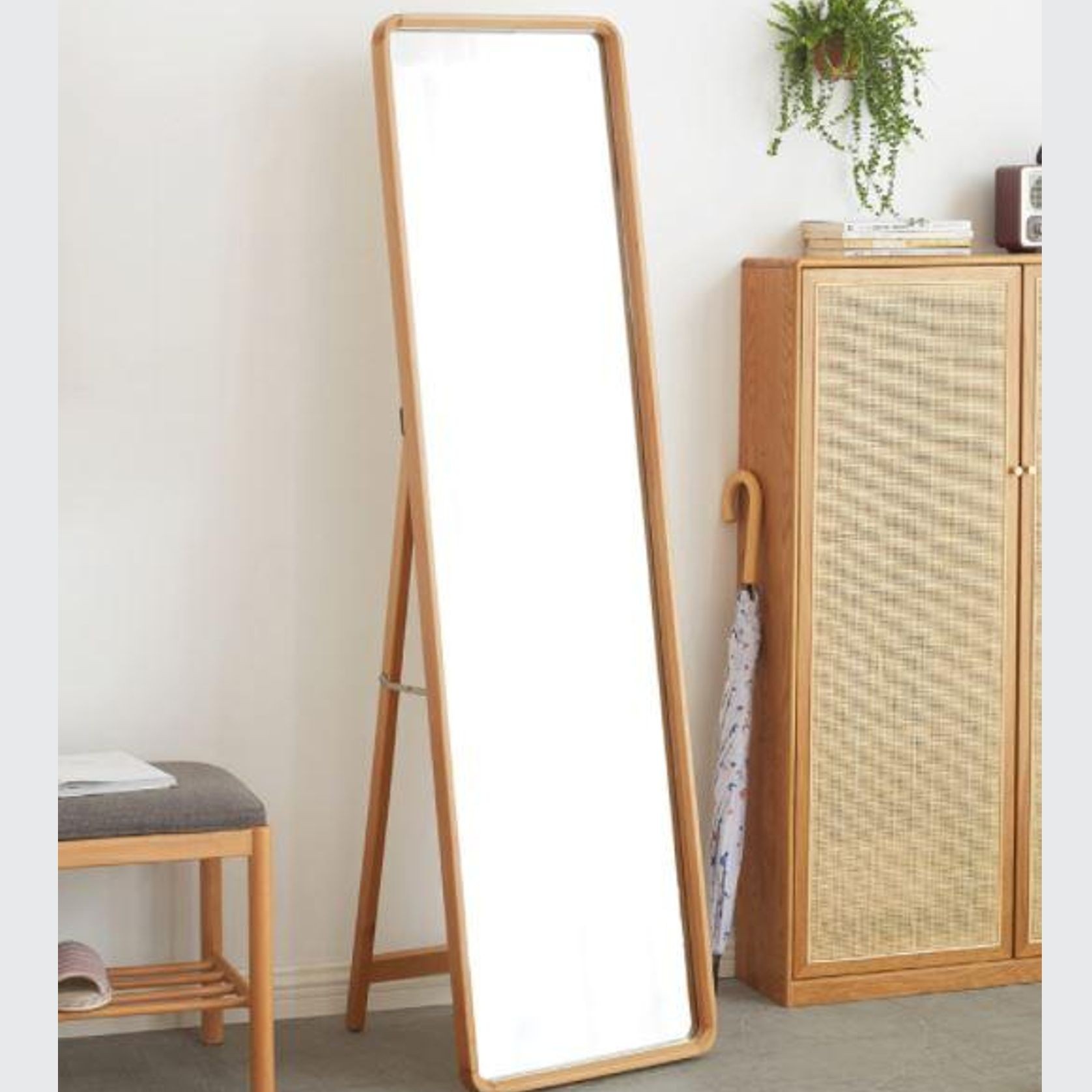 Free Standing Mirror With Solid Beech Frame gallery detail image