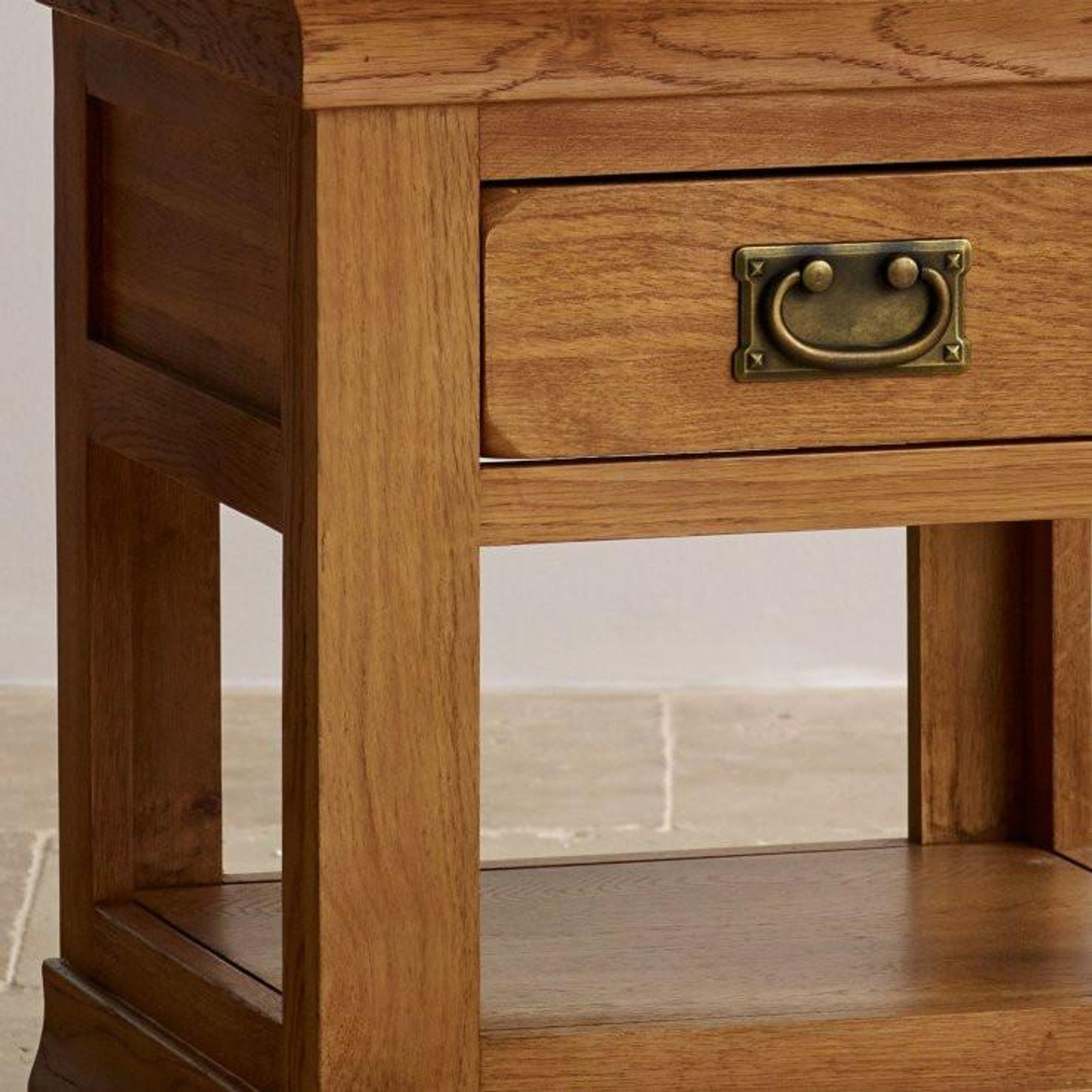 French Rustic Solid Oak Side Table ArchiPro NZ