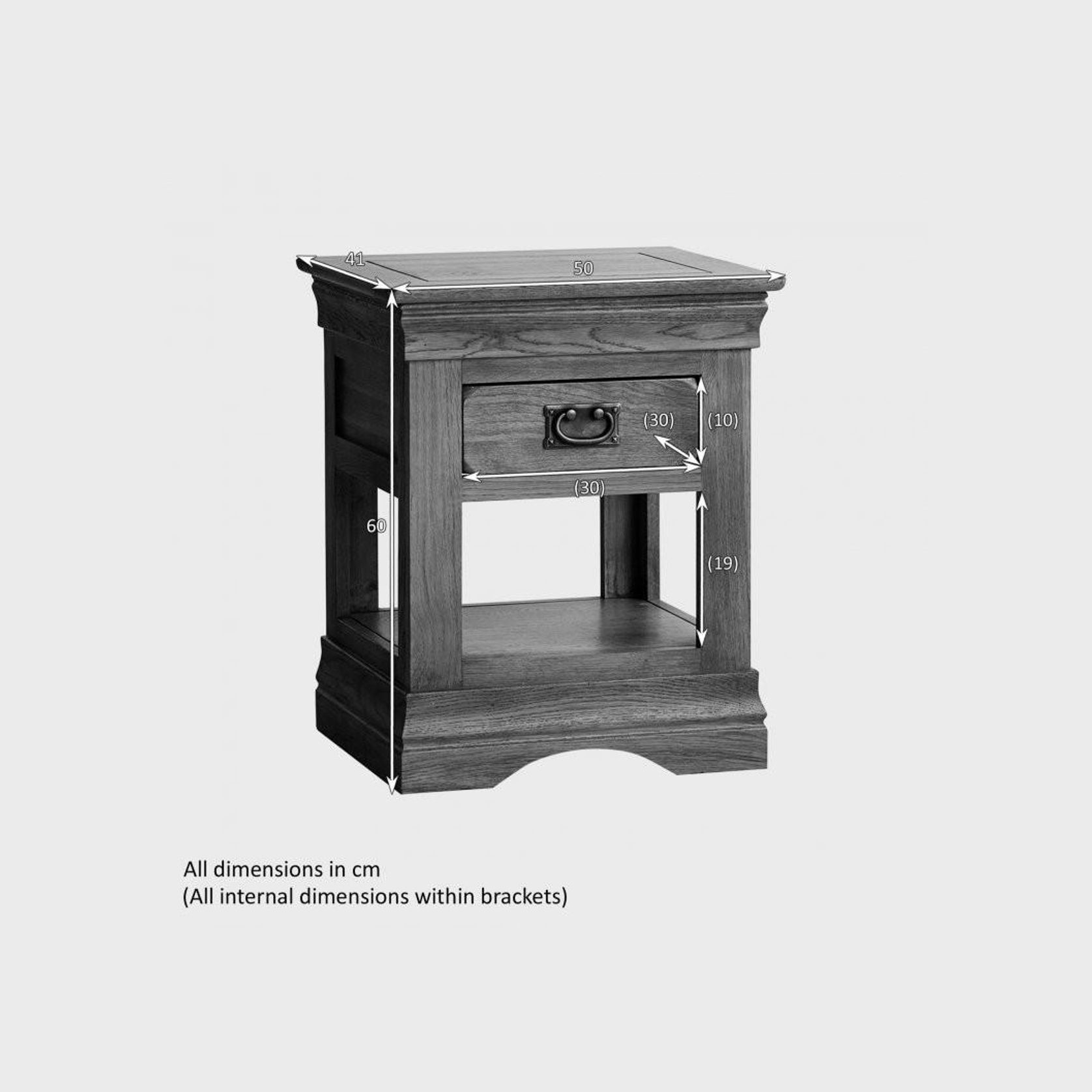 French Rustic Solid Oak Side Table ArchiPro NZ