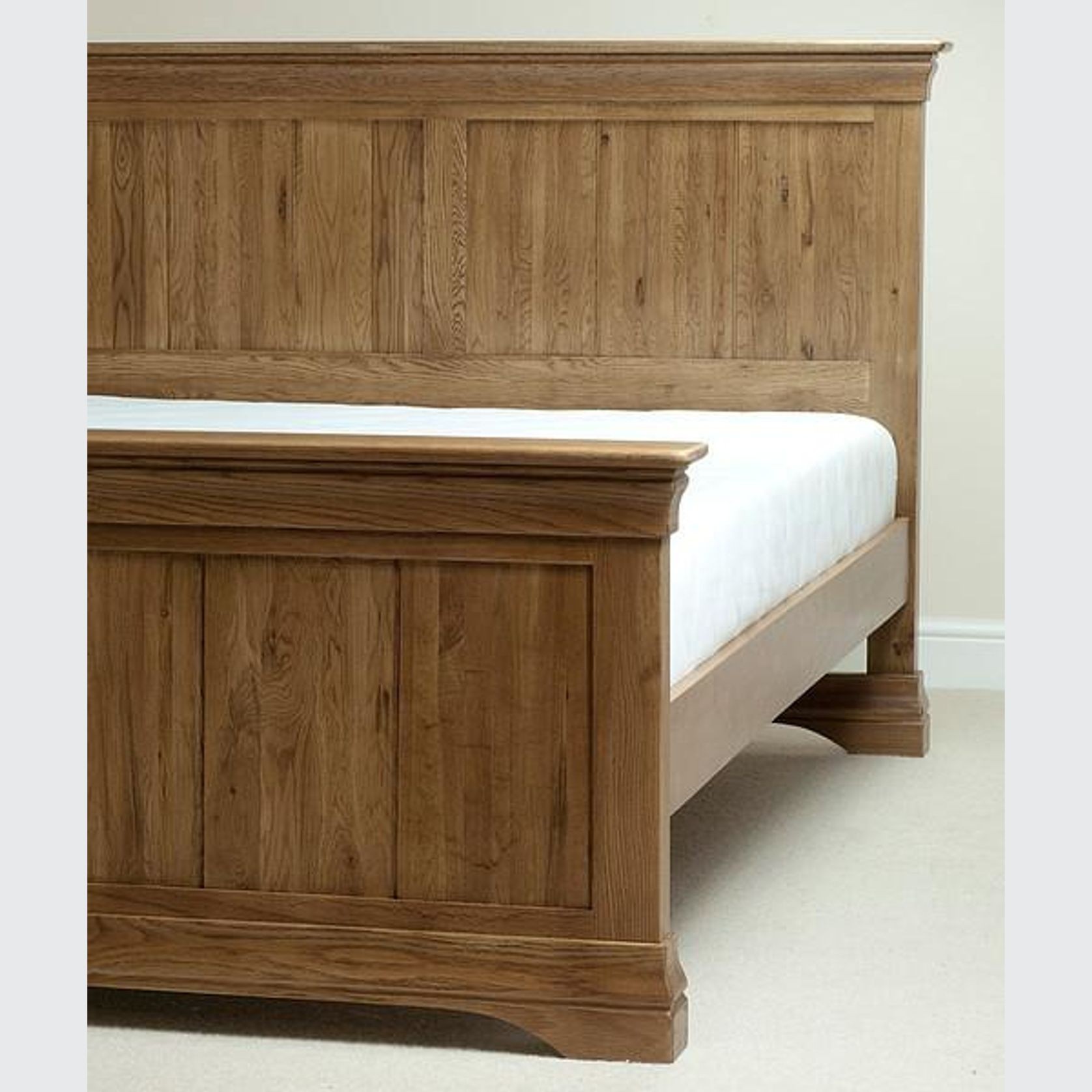 French Rustic Solid Oak Bed Frame gallery detail image